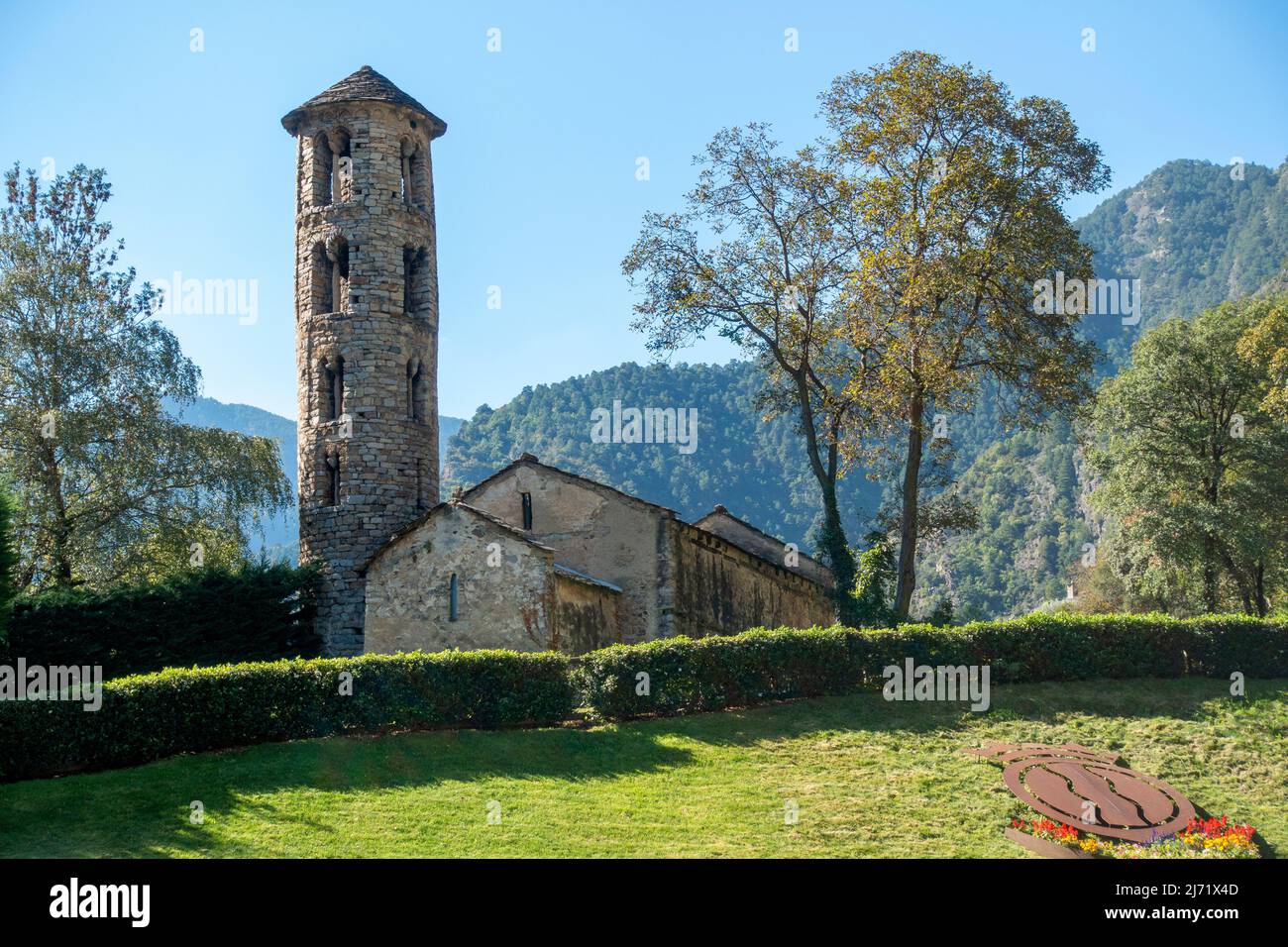 Santa Coloma church.Andorra Stock Photo