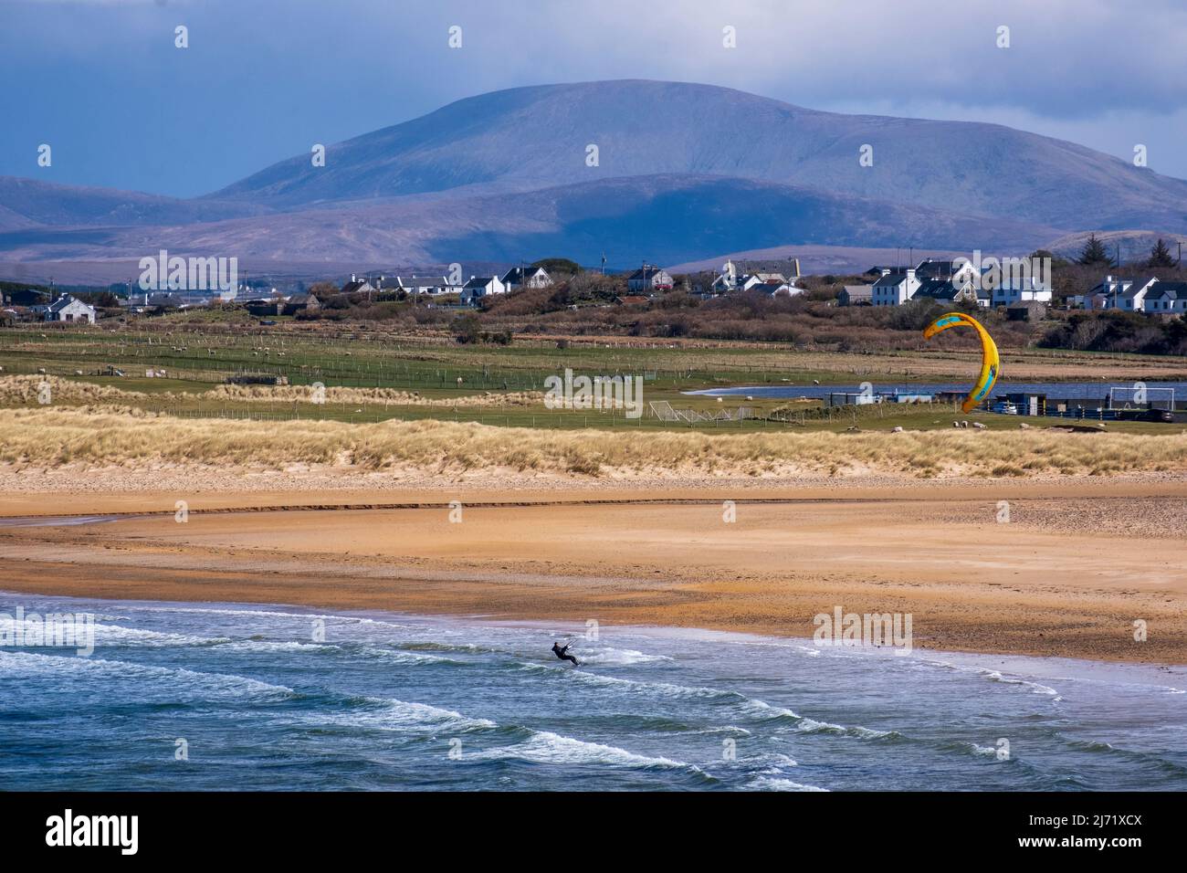Kitesurfers off the Golden Strand, Achill Island, County Mayo, Ireland