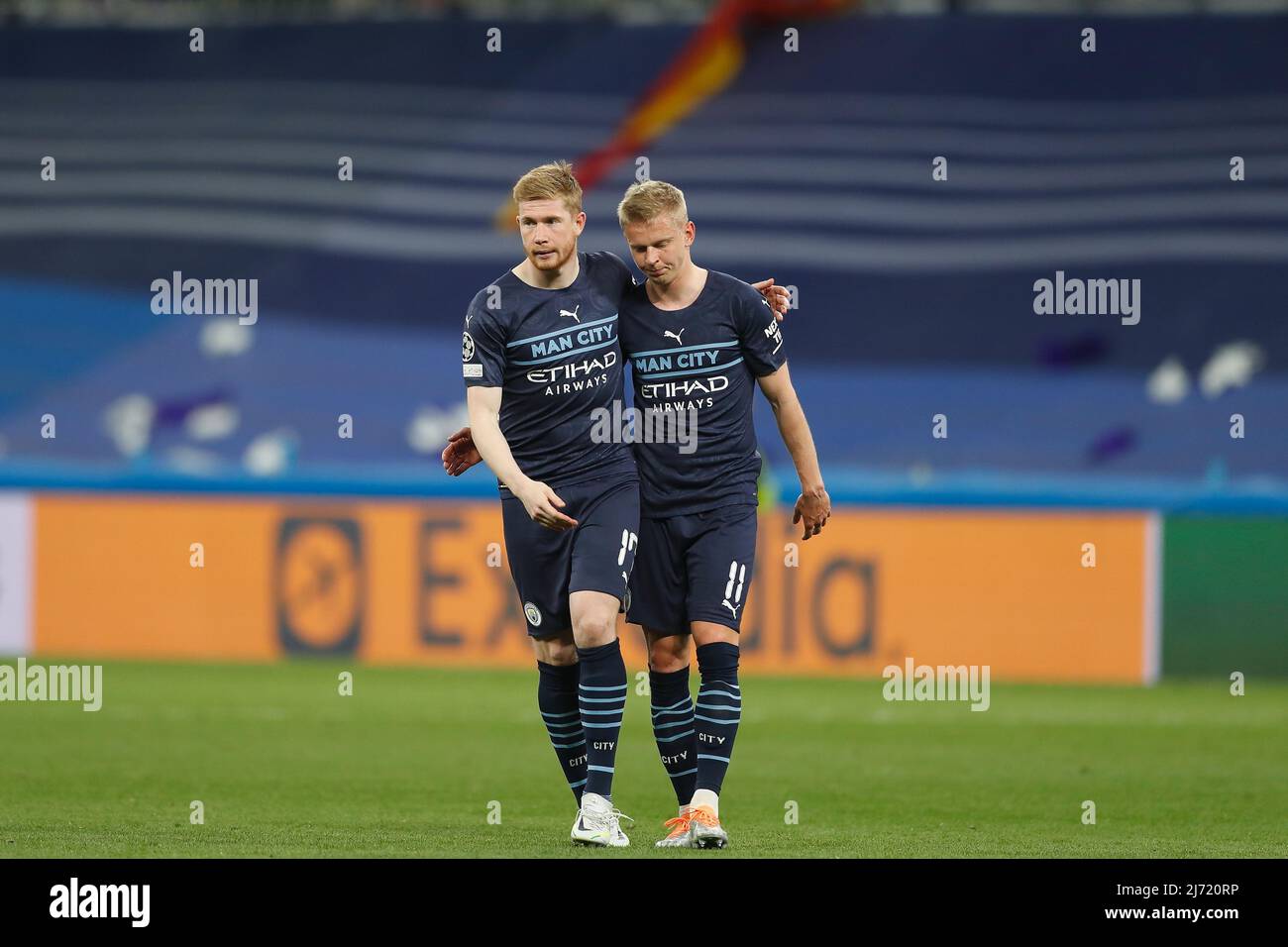 (LR) Kevin De Bruyne, Oleksandr Zinchenko (ManC), MAY 4, 2022 Football / Soccer De Bruyne