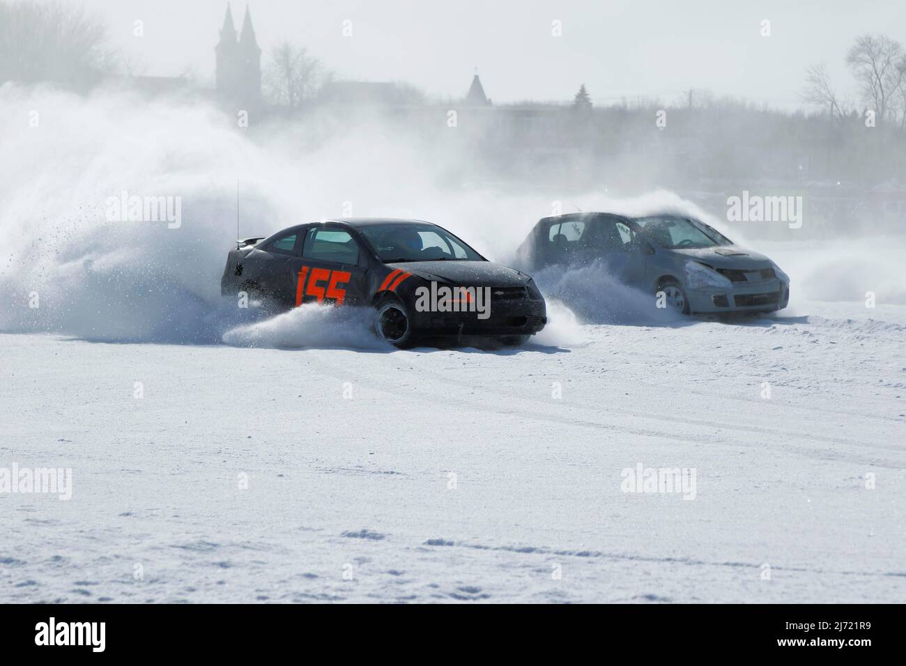 Race Car Drifting on Road through Forest · Free Stock Photo