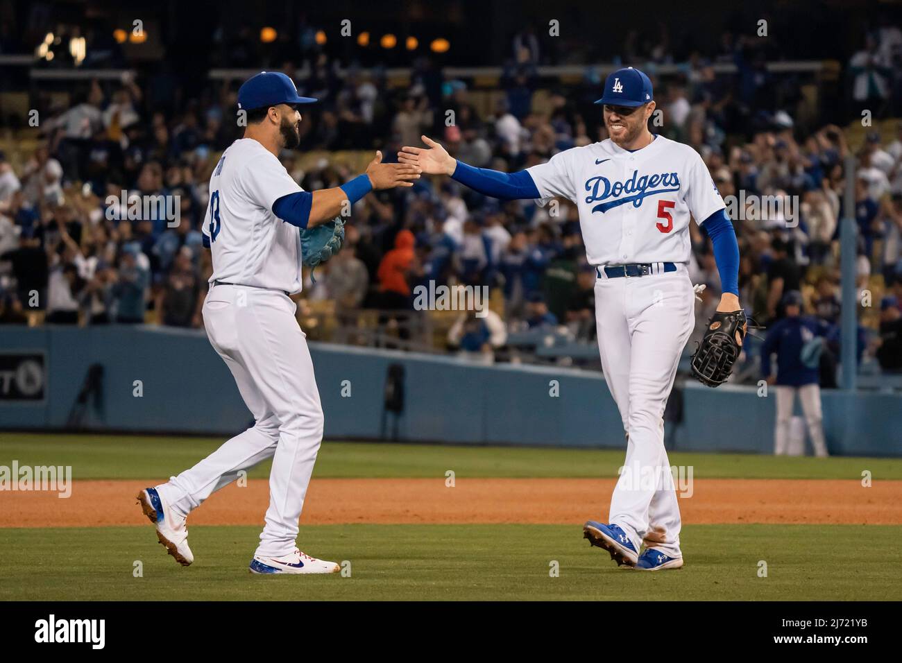 Los Angeles Dodgers First Baseman Freddie Freeman (5) And Third Baseman ...