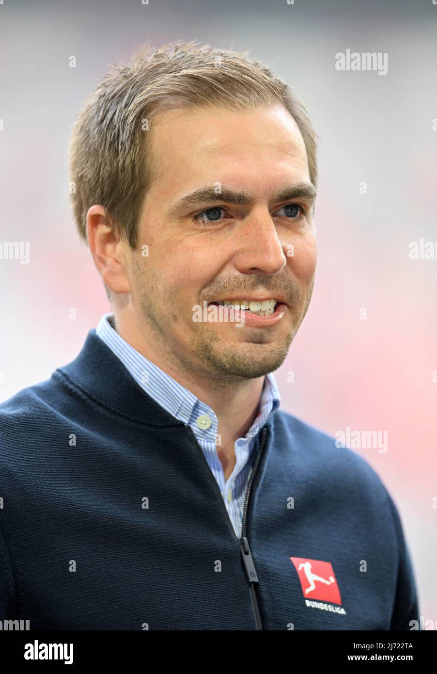 Philipp Lahm, Fussballweltmeister 2014, Portrait, Allianz Arena, Muenchen, Bayern, Deutschland Stock Photo