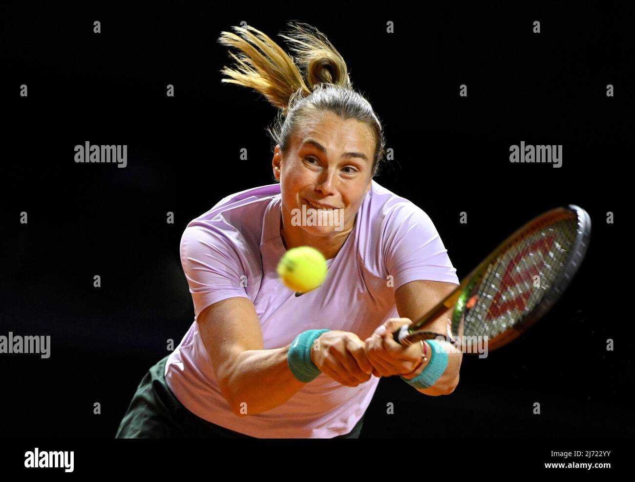 Aryna Sabalenka BLR, Aktion, Porsche Tennis Grand Prix, Porsche-Arena, Stuttgart, Baden-Wuerttemberg, Deutschland Stock Photo