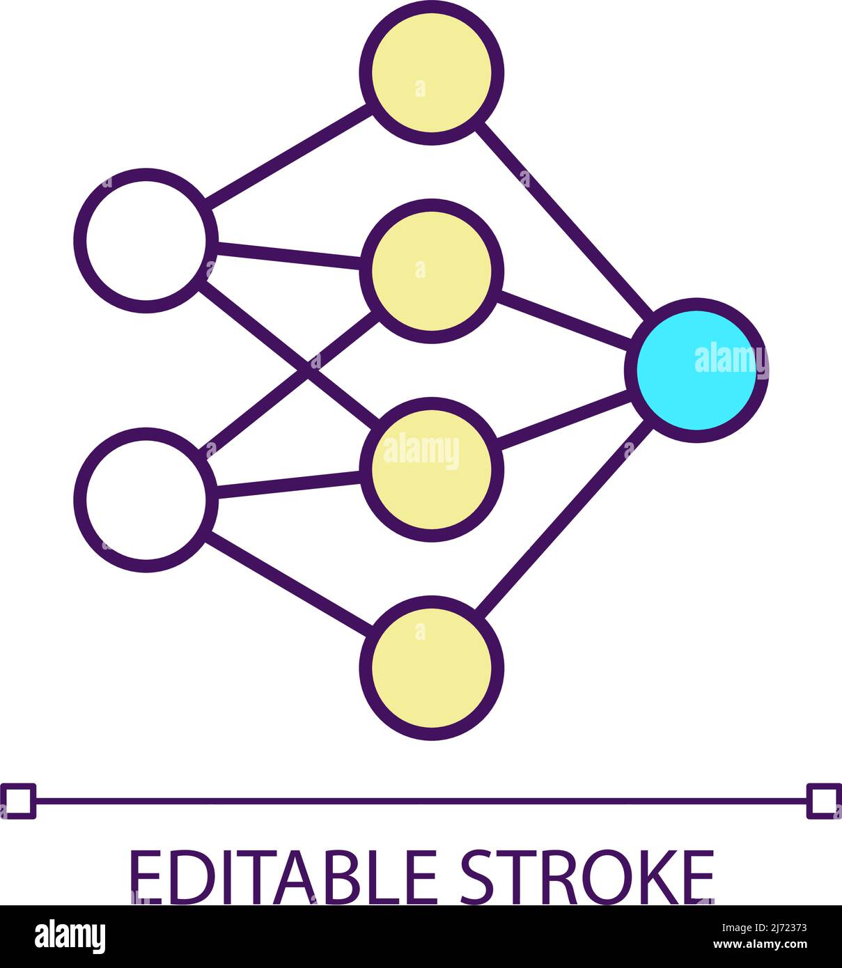Neural network RGB color icon Stock Vector