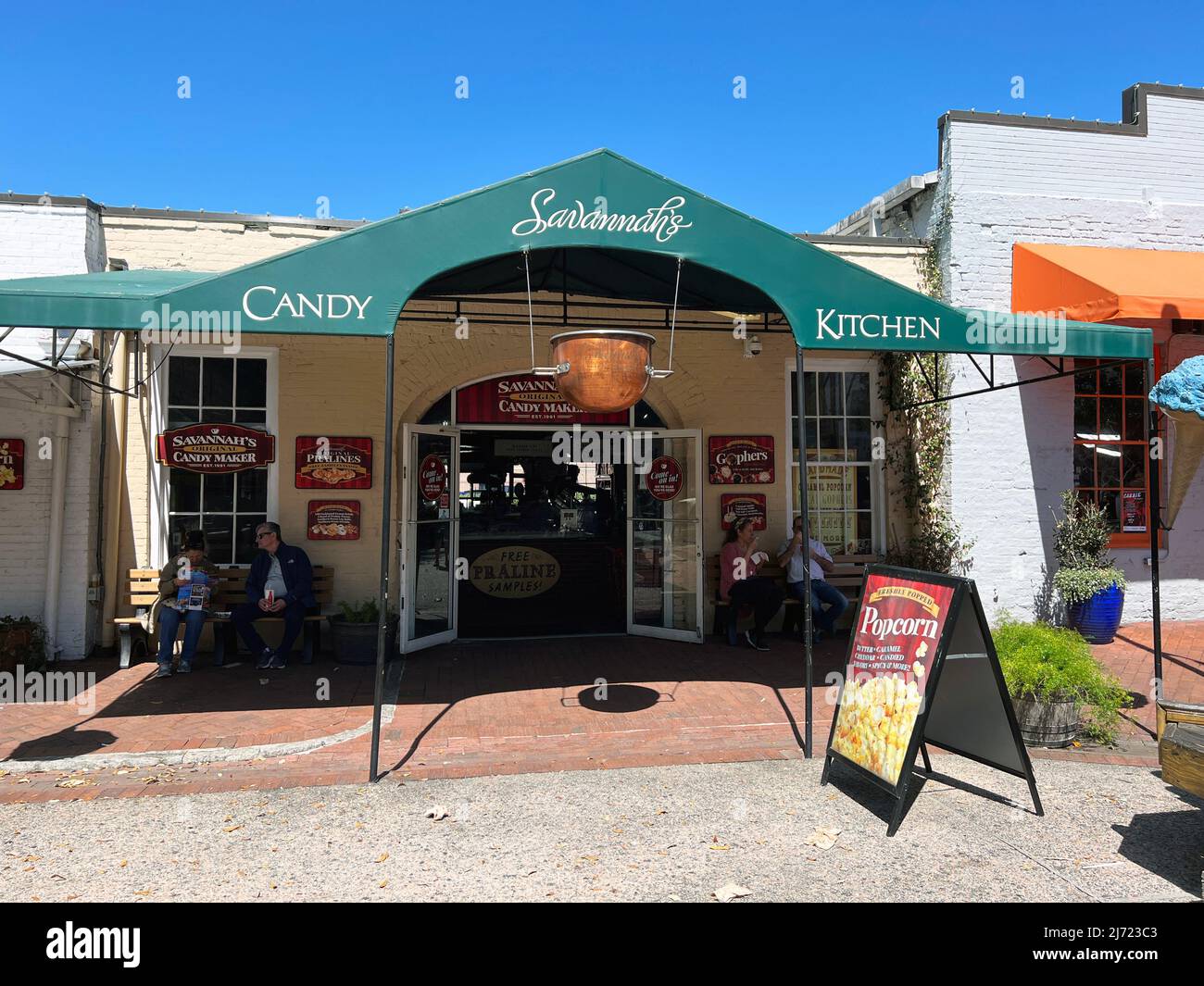 Savannah, Georgia, USA - March 27, 2022: The Savannah Candy Kitchen, seen at City Market downtown. Stock Photo