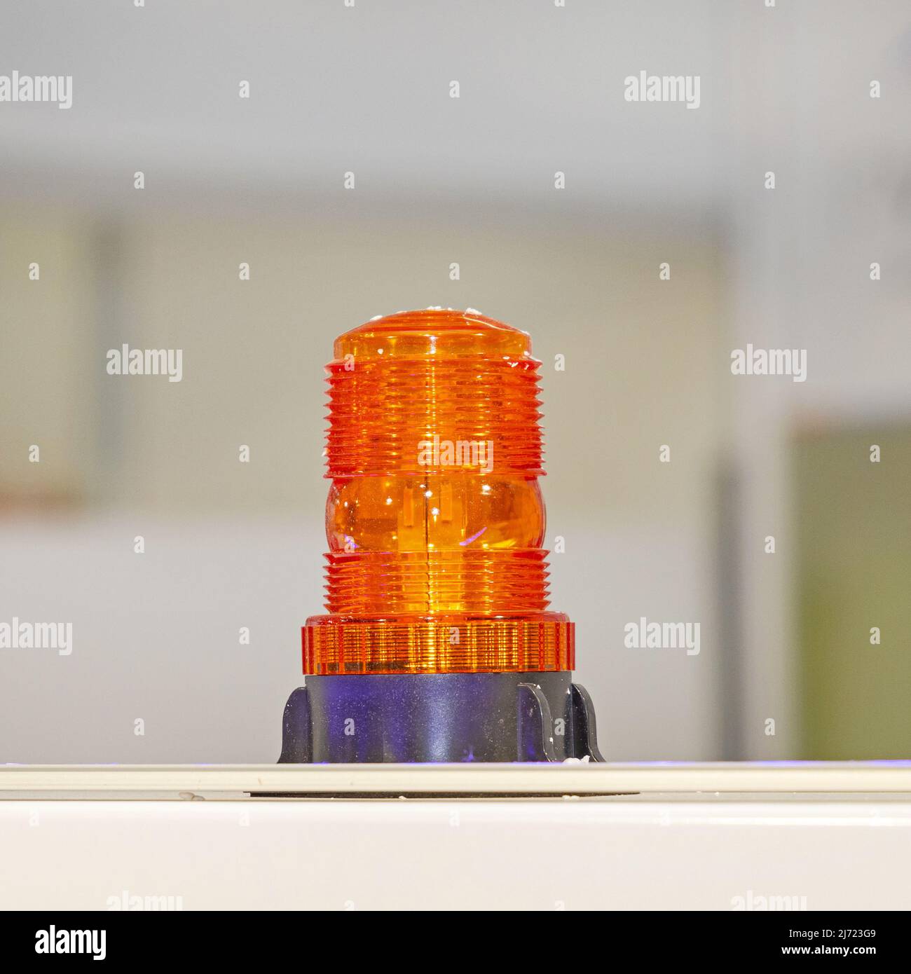 Flashing Amber Light Dome at Top of Machine Stock Photo Alamy