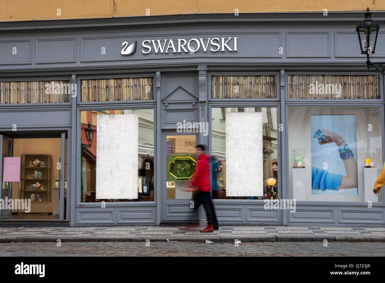 Swarovski, Geschaeft fuer Schmuck, Prag, Tschechien Stock Photo