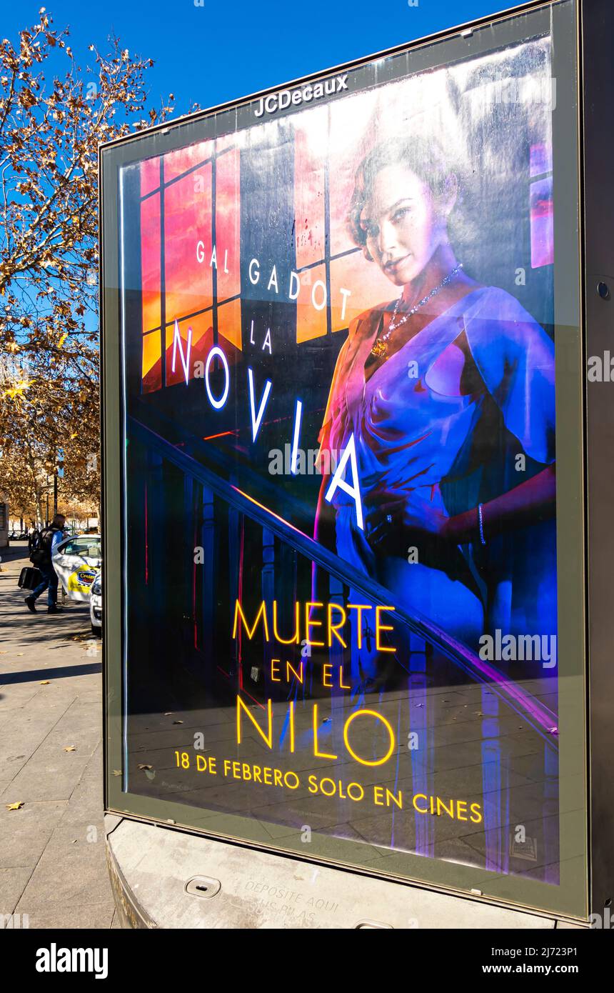 Death on Nile movie poster, street Sevilla, Spain February 2022 Stock Photo