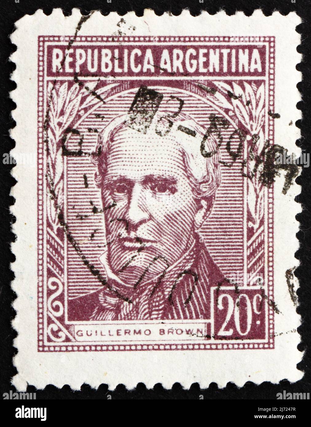 ARGENTINA - CIRCA 1956: a stamp printed in the Argentina shows ...