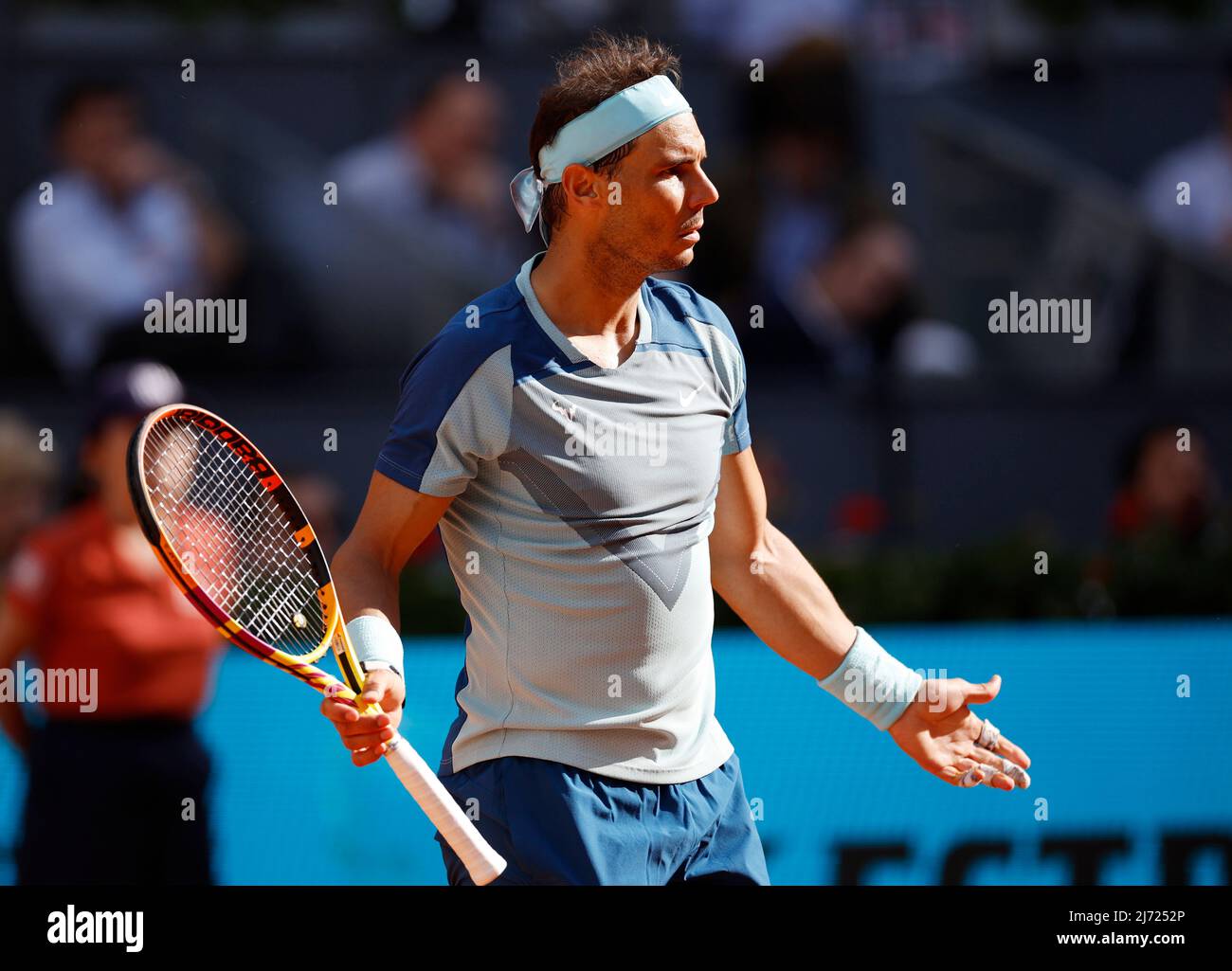 Tennis - ATP Masters 1000 - Madrid Open - Caja Magica, Madrid, Spain - May  5, 2022 Spain's Rafael Nadal reacts during his third round match against  Belgium's David Goffin REUTERS/Juan Medina Stock Photo - Alamy