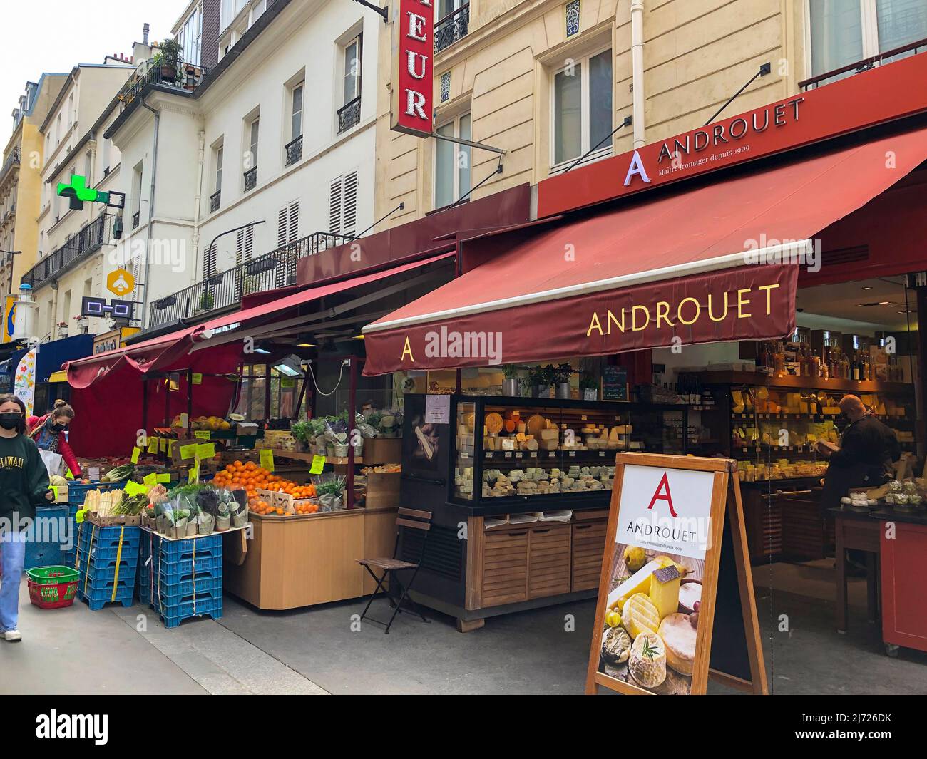 Paris, France, Shopping Street, French Food Stores, Rue Daguerre