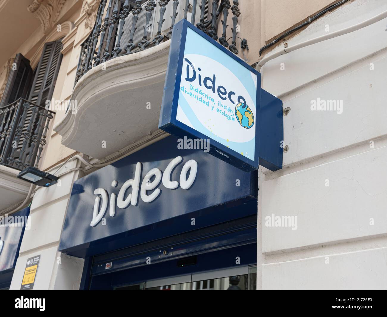 VALENCIA, SPAIN - MAY 05, 2022: Dideco is a Spanish educational toy store chain Stock Photo
