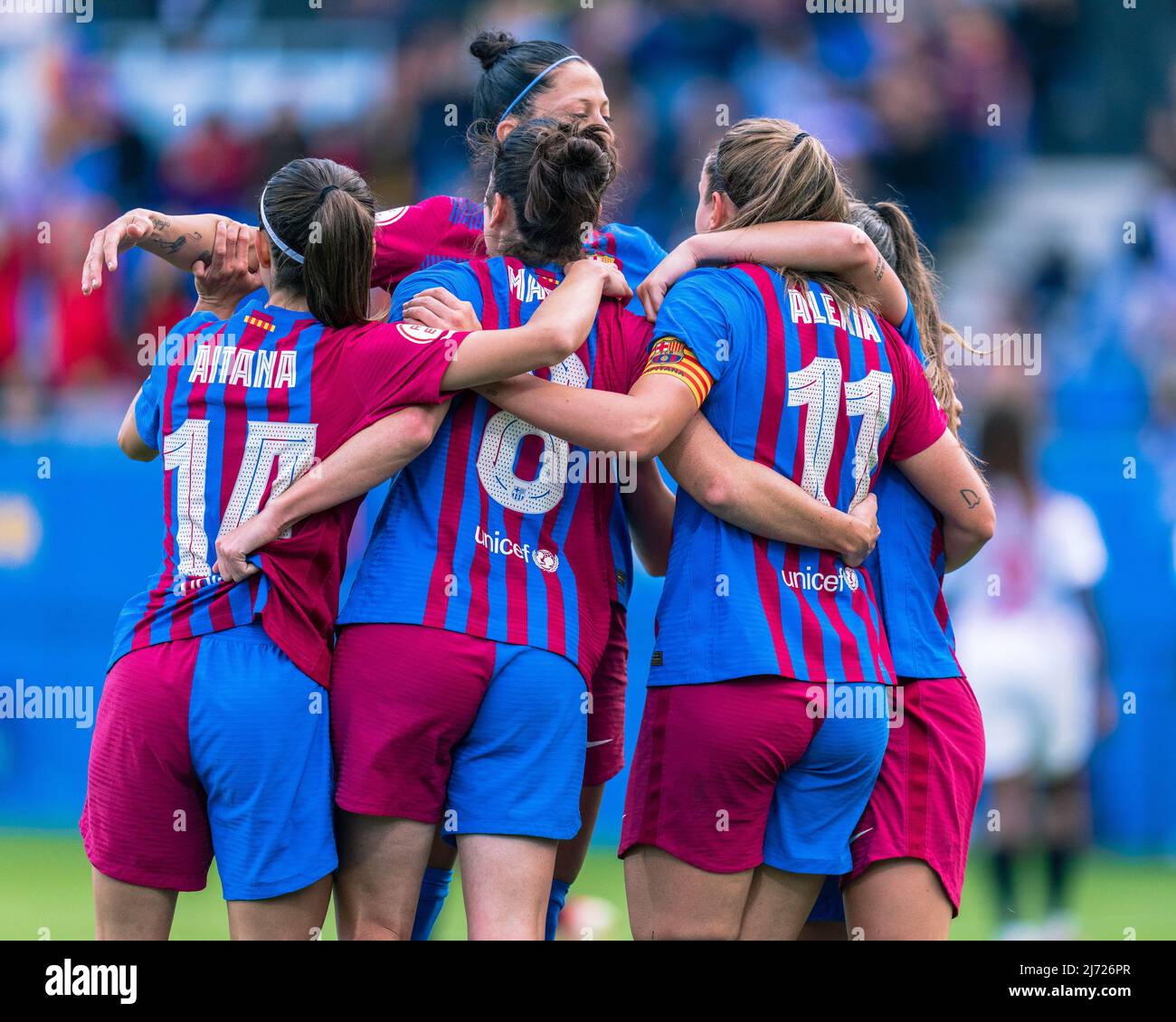 Sant Joan Despí, Spain, 5, May, 2022.  Spanish Women League: FC Barcelona v Sevilla FC.  Credit: Joan Gosa/Alamy Live News Stock Photo