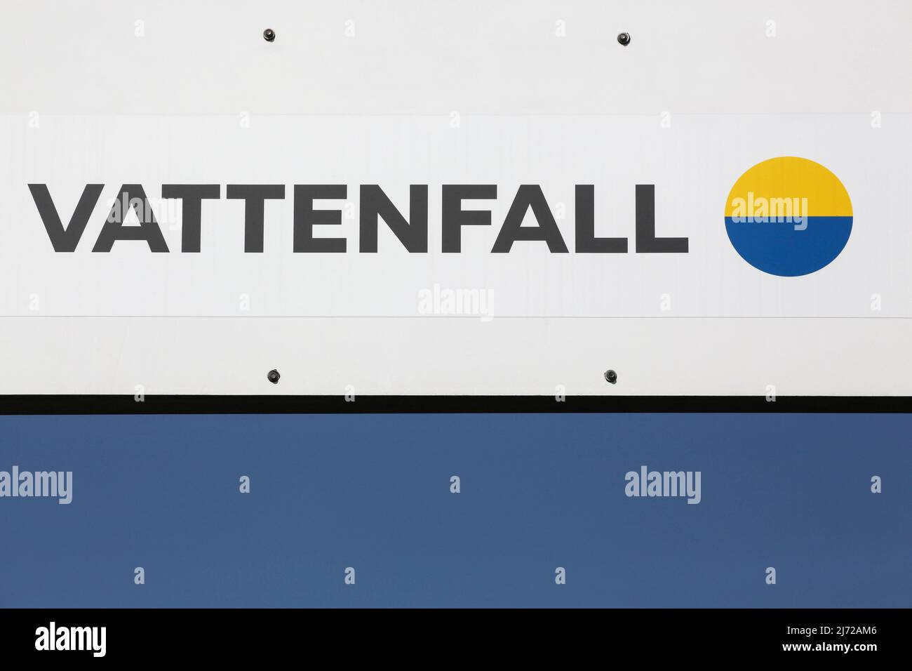 Kolding, Denmark - August 16, 2020: Vattenfall is a Swedish power company, wholly owned by the Swedish government Stock Photo