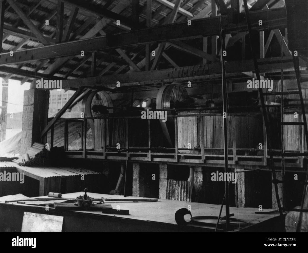 Caustic Soda Plant And Sulphuric Acid Plant -- Causticising Vats for Mixing Lime and Soda Ash. One of the industries being encouraged by the East African Industrial Management Board. September 1, 1951. (Photo by British Official Photograph). Stock Photo