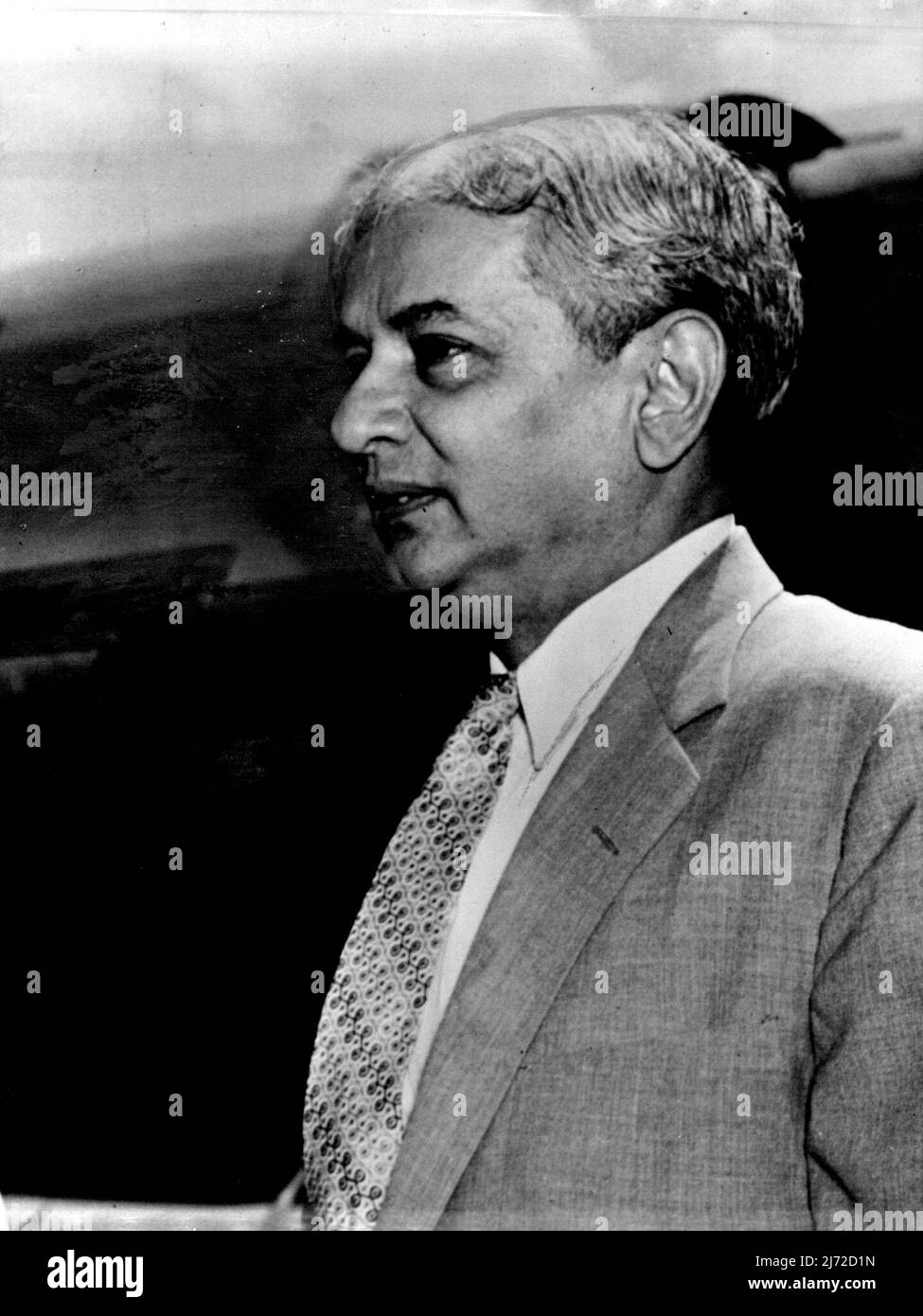 Indian Personalities: Gaganvihari Laluhai Mehta -- Indian Ambassador to the United States of Ambassador. August 24, 1955. (Photo by Camera Press). Stock Photo