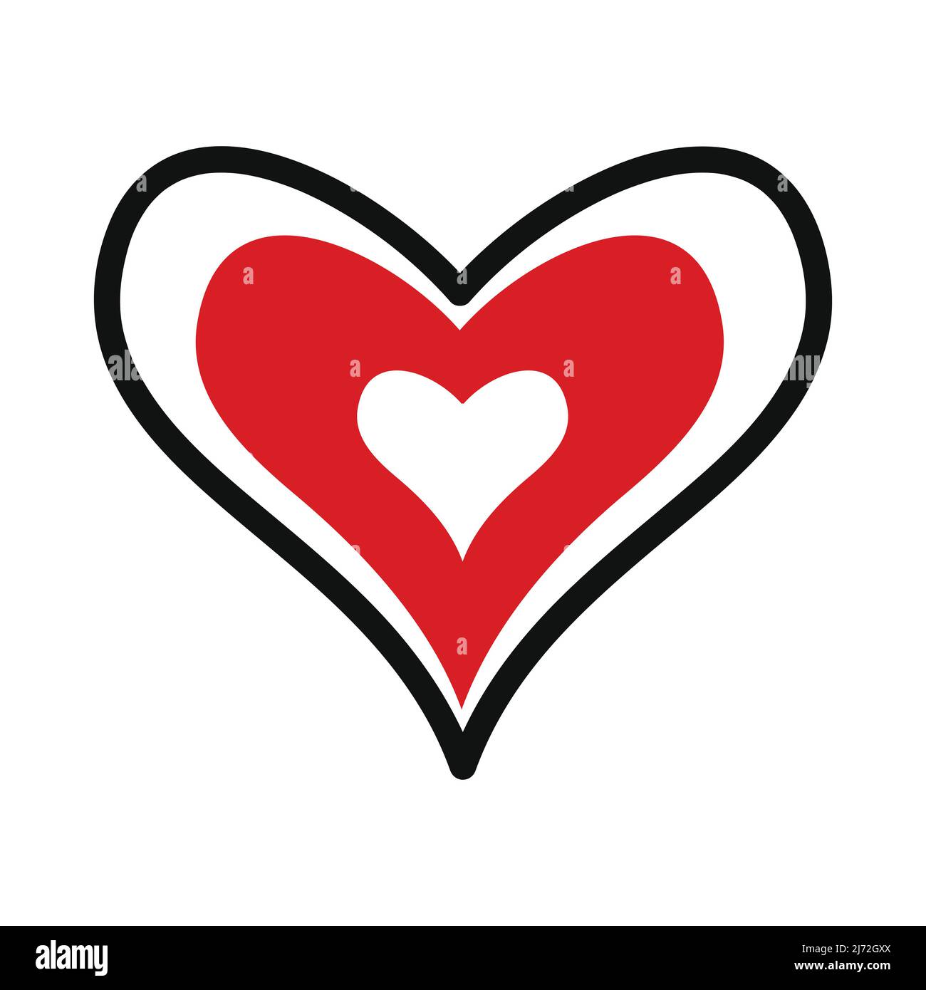 Red heart vector isolated on white background. Heart icon in a flat ...