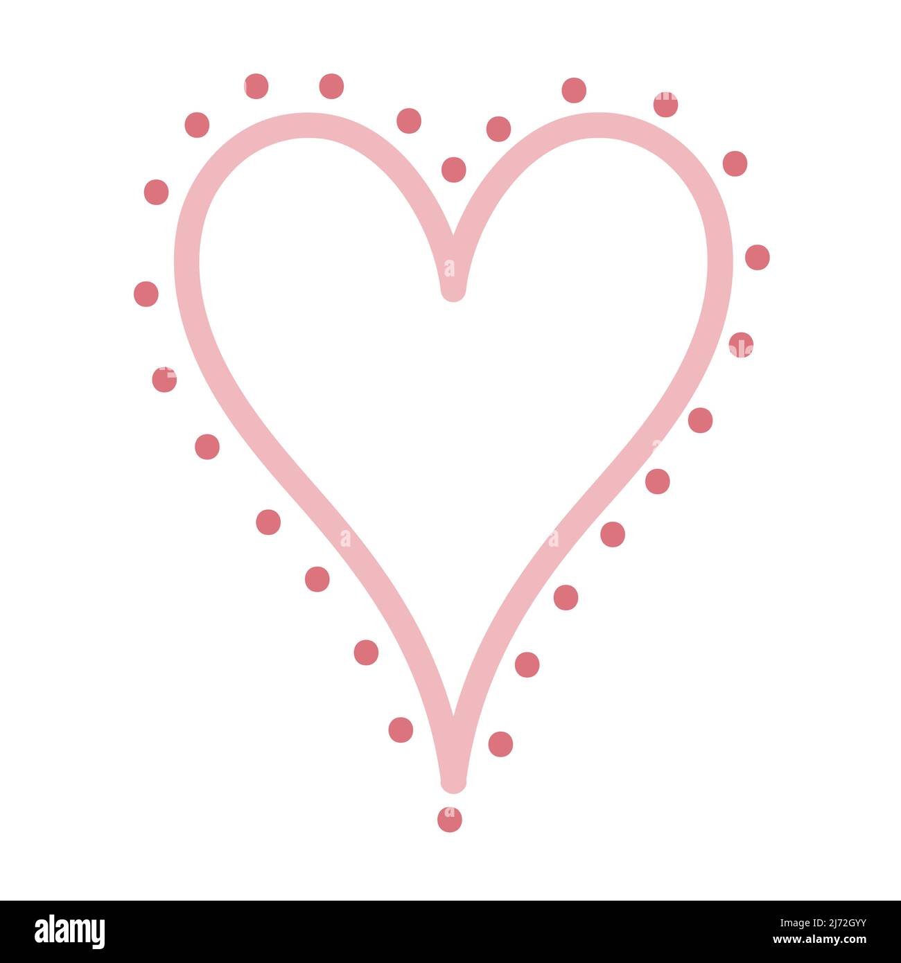 Pink heart vector isolated on white background. Heart icon in a flat ...