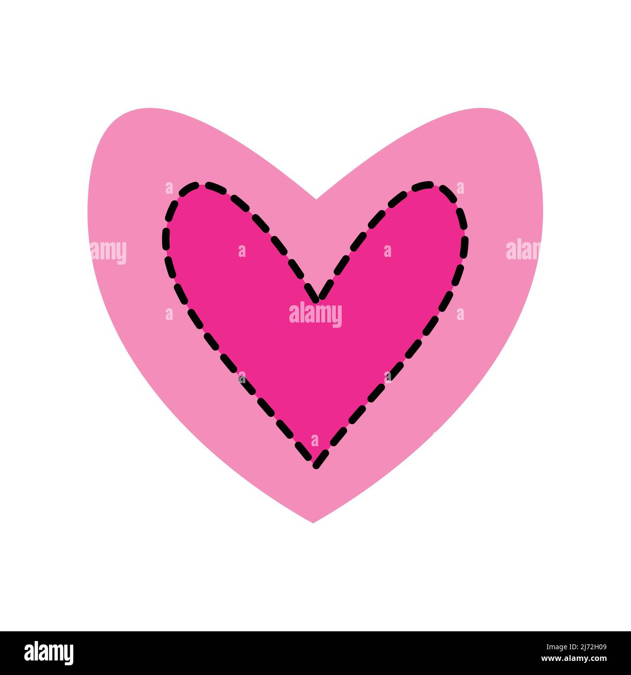 Pink heart vector isolated on white background. Heart icon in a flat ...