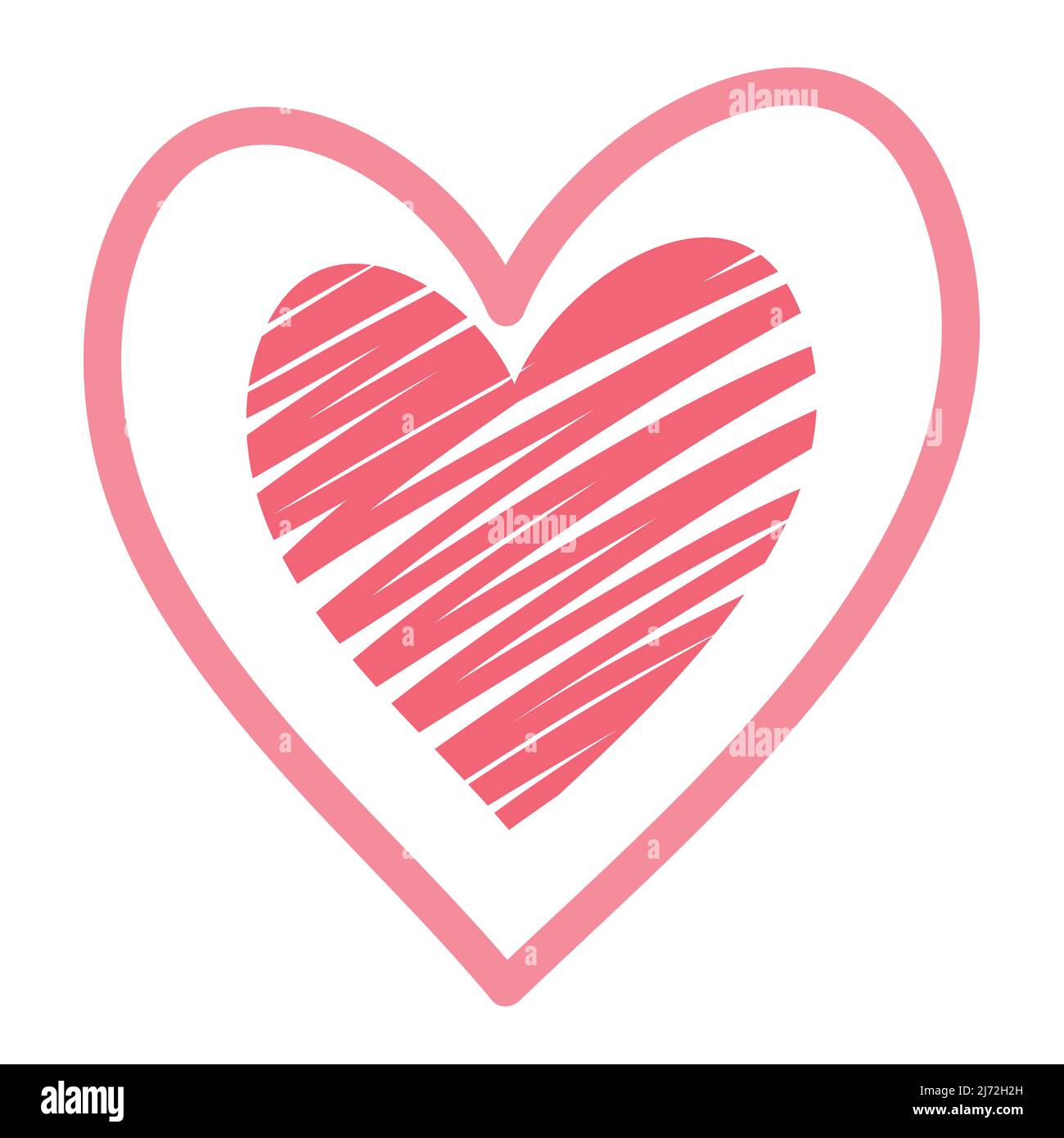 Pink heart vector isolated on white background. Heart icon in a flat ...