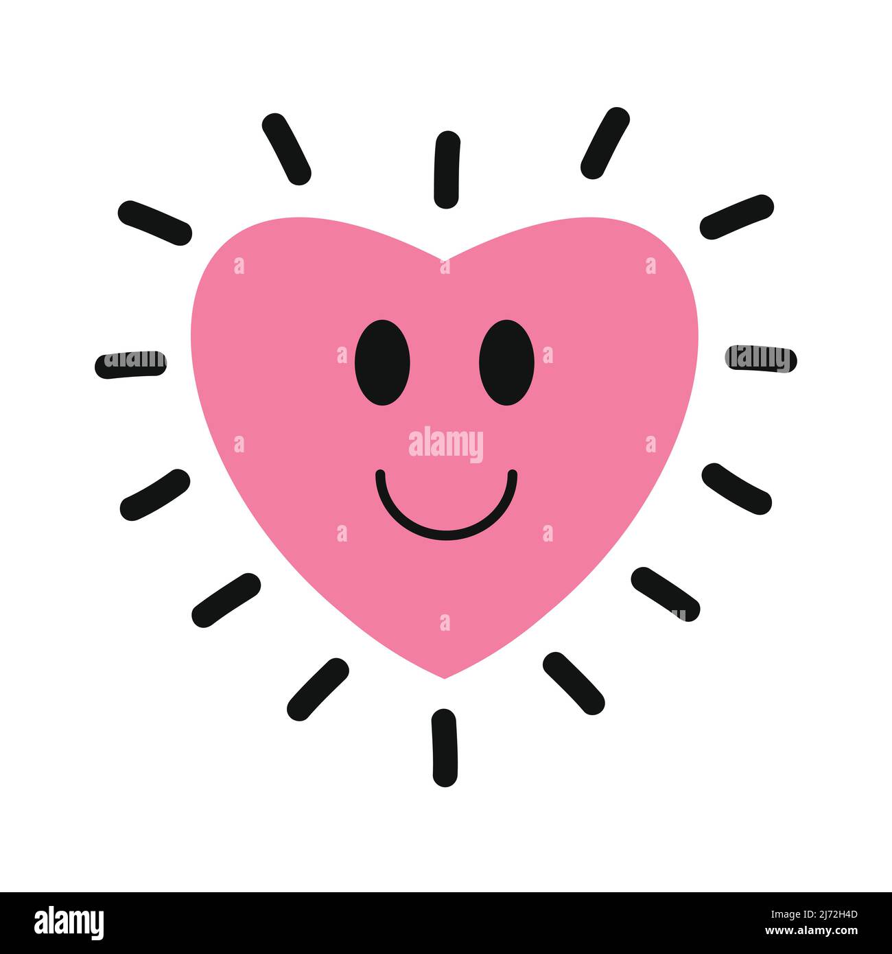 Pink heart vector isolated on white background. Heart icon in a flat ...