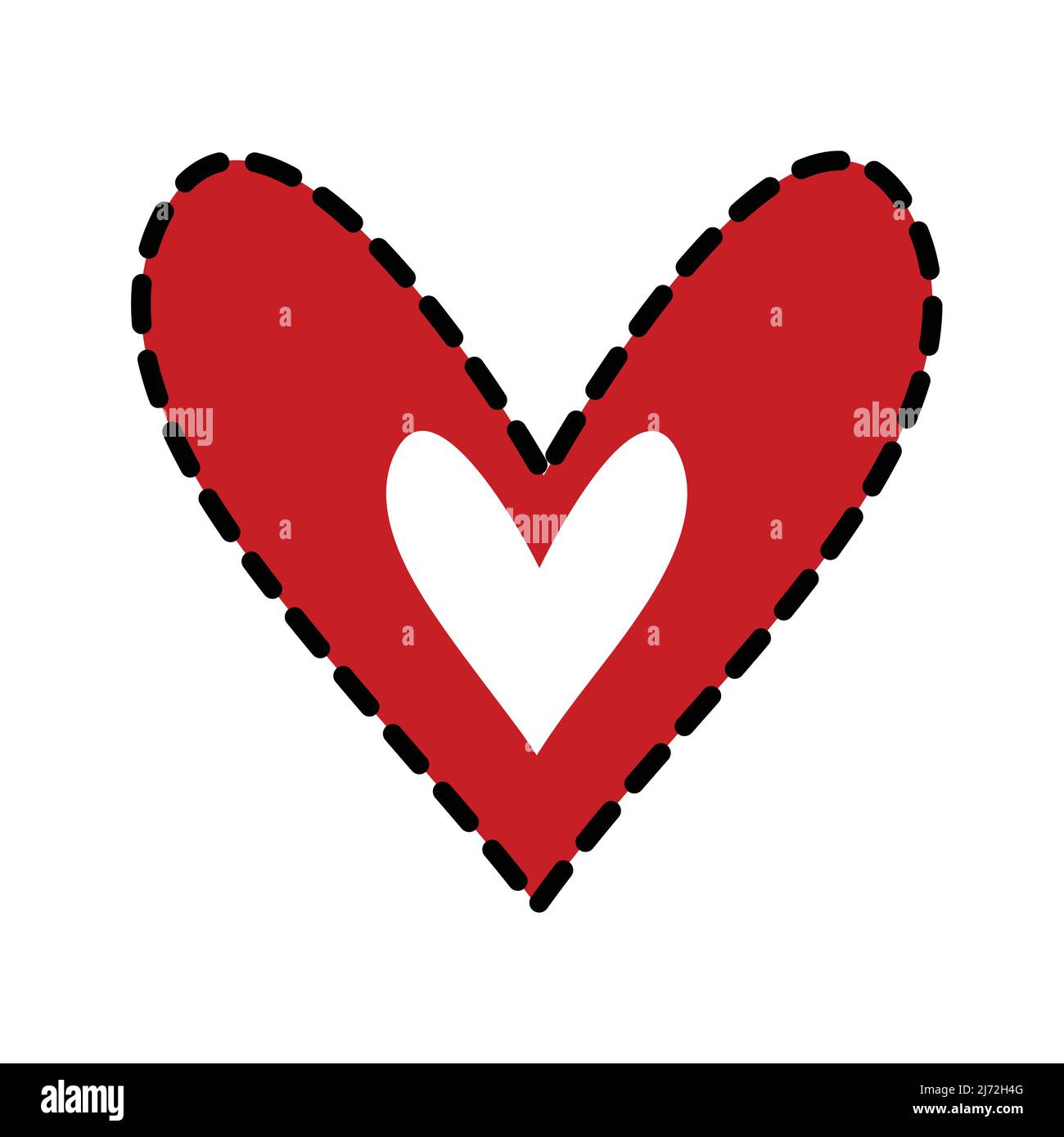 Red heart vector isolated on white background. Heart icon in a flat ...