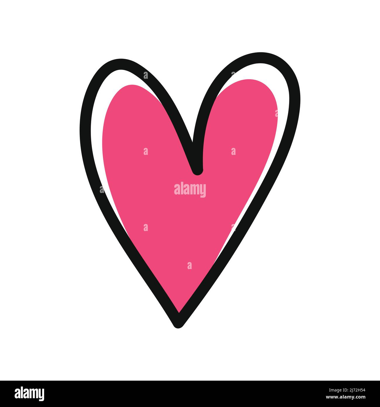 Pink heart vector isolated on white background. Heart icon in a flat ...