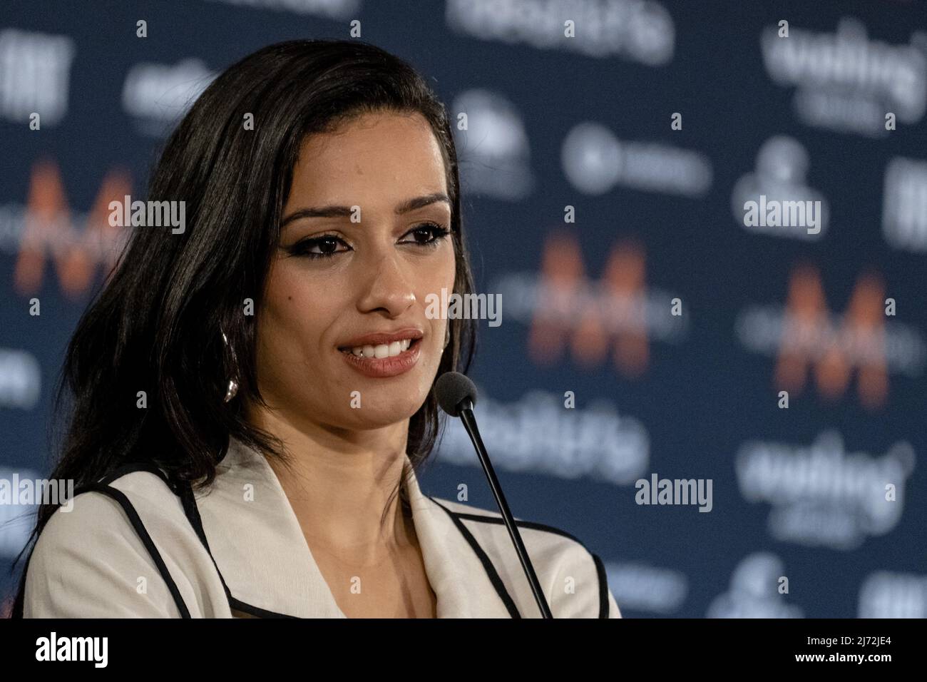 2022-05-05 20:24:43 TURIN - Singer Chanel speaks to the press about  participating in the Eurovision Song Contest on behalf of Spain. She will  perform the song SloMo during the festival. ANP SANDER