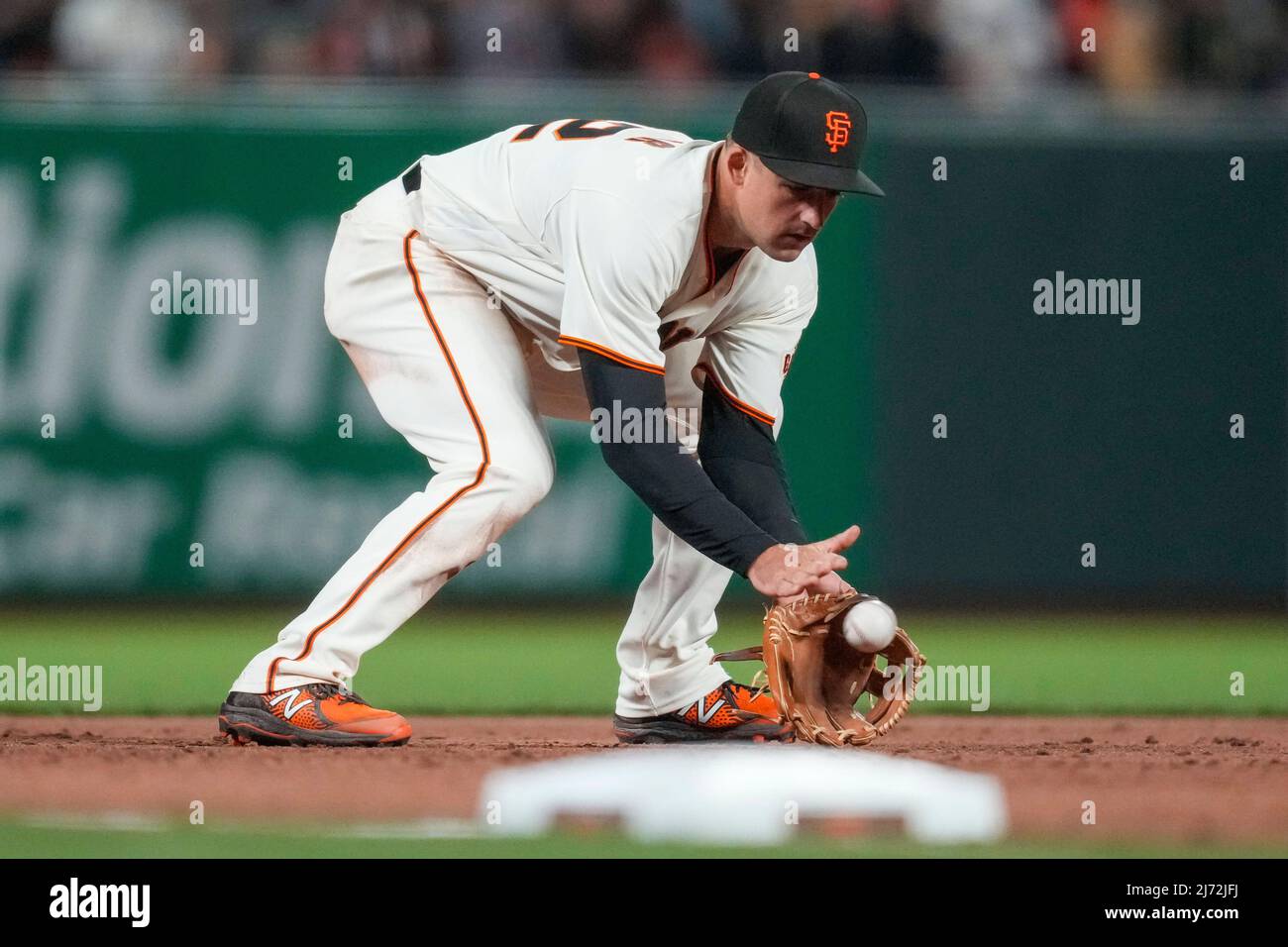 San Francisco Giant third baseman Jason Vosler (32) catches a ground