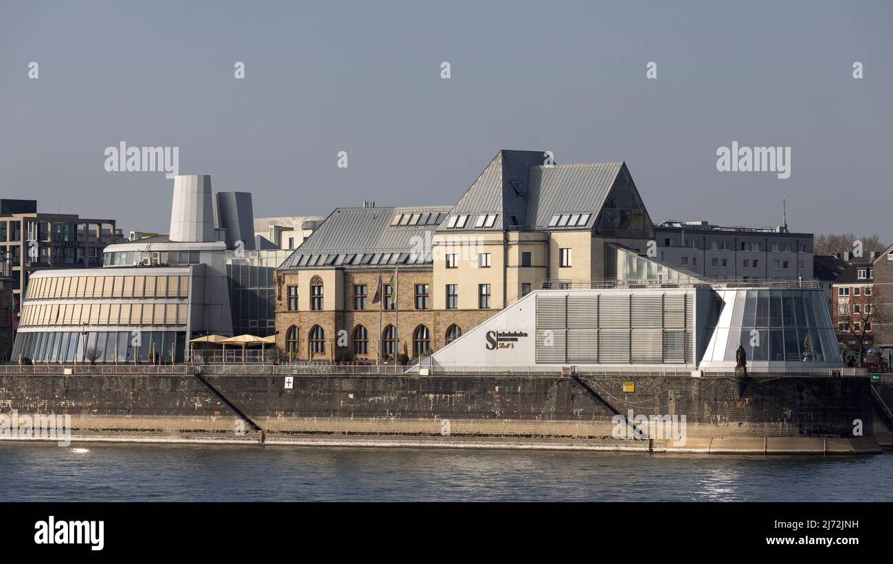 Chocolate museum on riverbanks of Rhine in Cologne Stock Photo