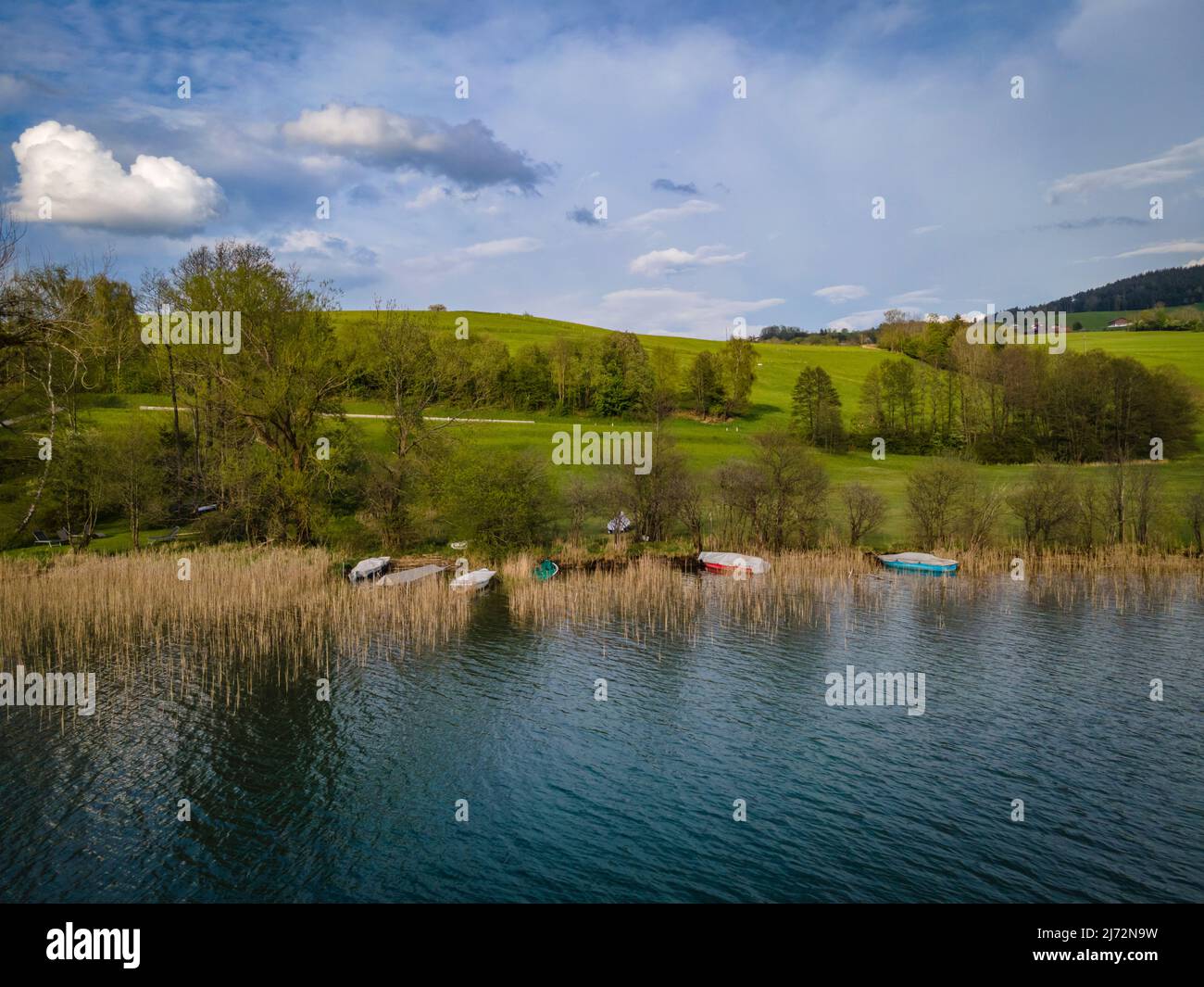 Wonderful places for recreation at the Irrsee in Austria Stock Photo