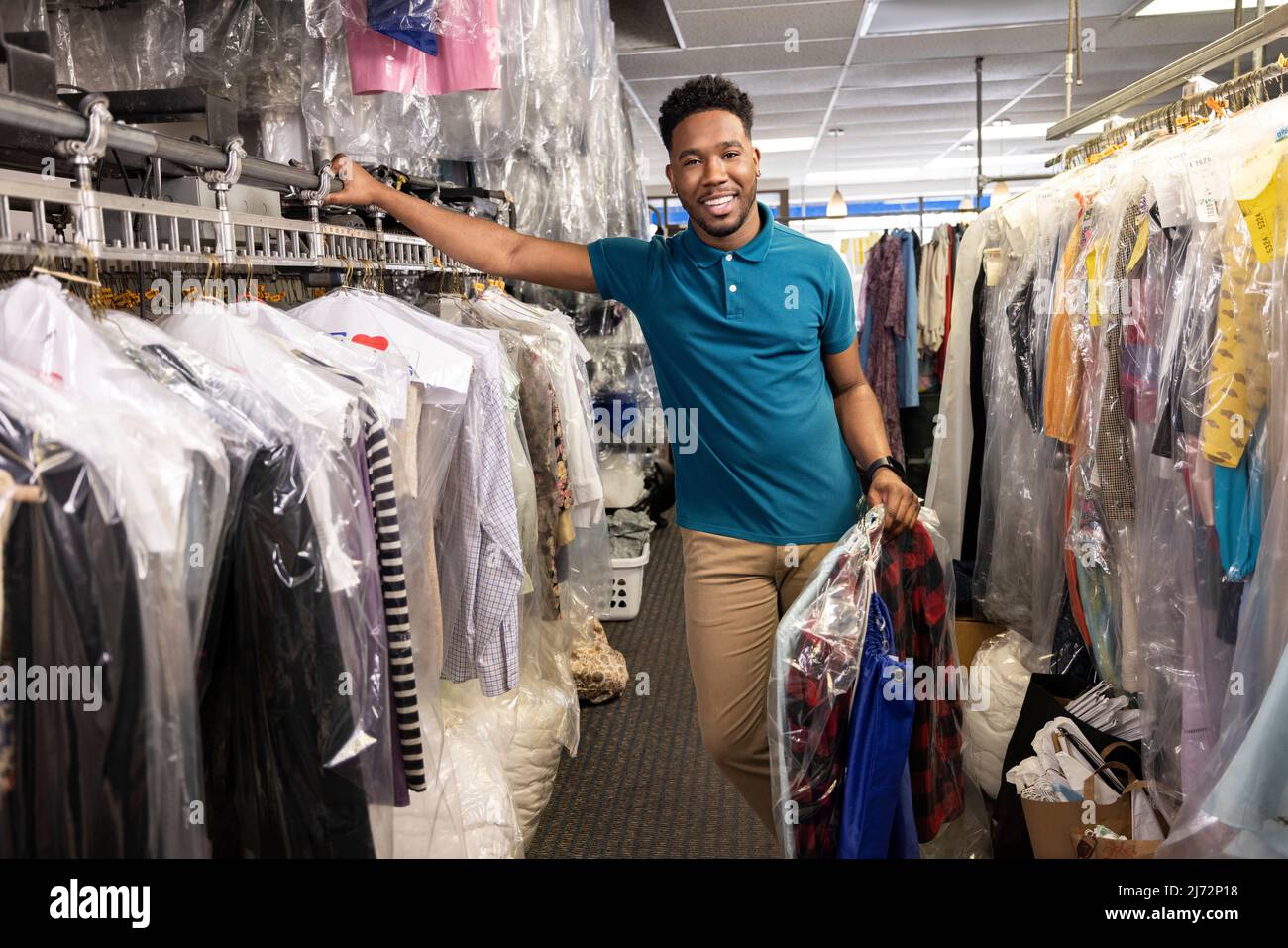 Portrait of male Laundromat owner Stock Photo Alamy