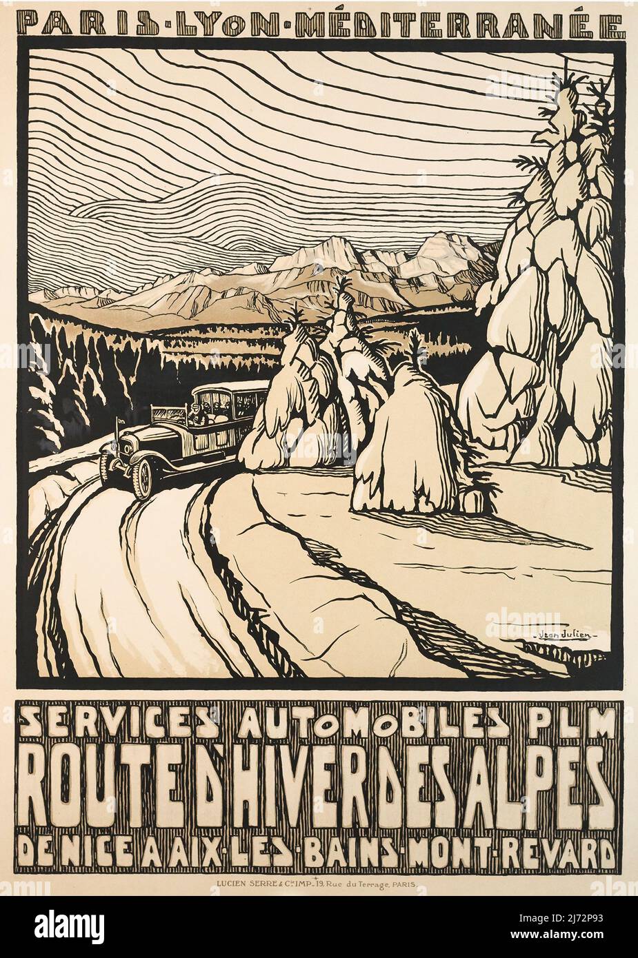 Affiche chemin de fer PLM Aix-les-Bains 
