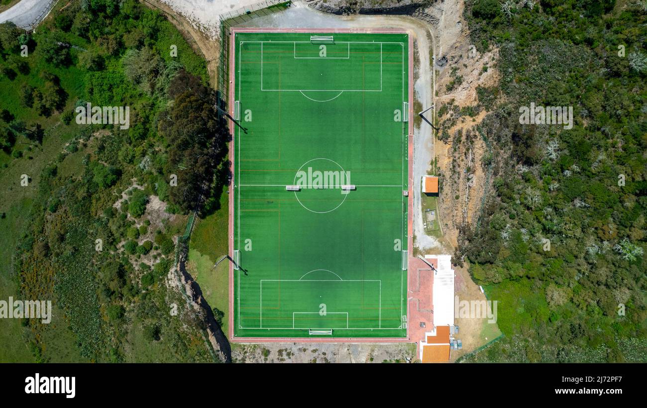 Soccer field. View from above from football field line Stock Photo Alamy