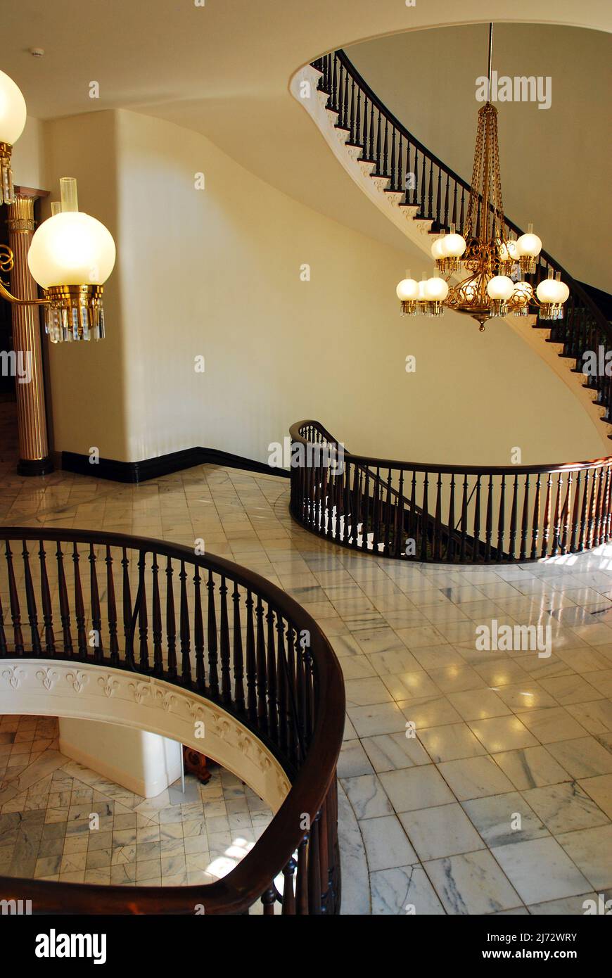 Circular staircases in the Alabama State Capitol building, Montgomery Stock Photo