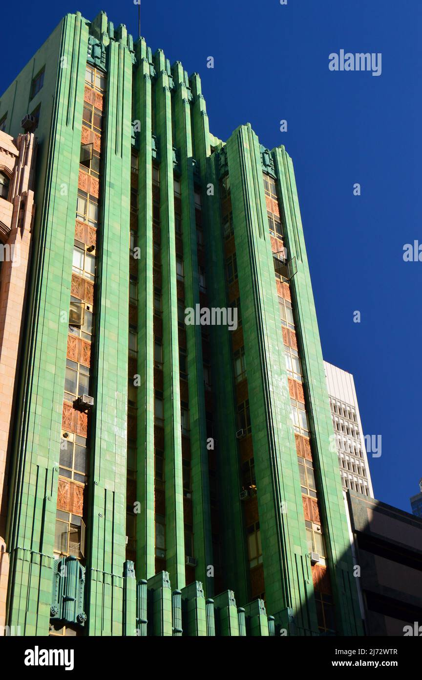 The Art Deco Eastern Building rises in the center of downtown Los Angeles Stock Photo