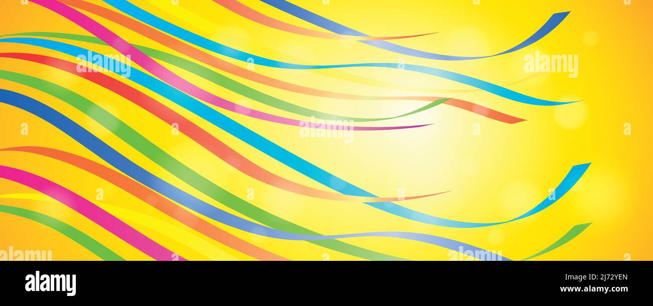 colorful maypole ribbons in sunny sky holiday design Stock Vector Image ...