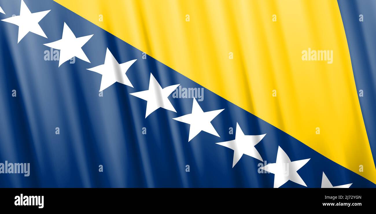 Realistic bosnia flag waving hi-res stock photography and images - Alamy
