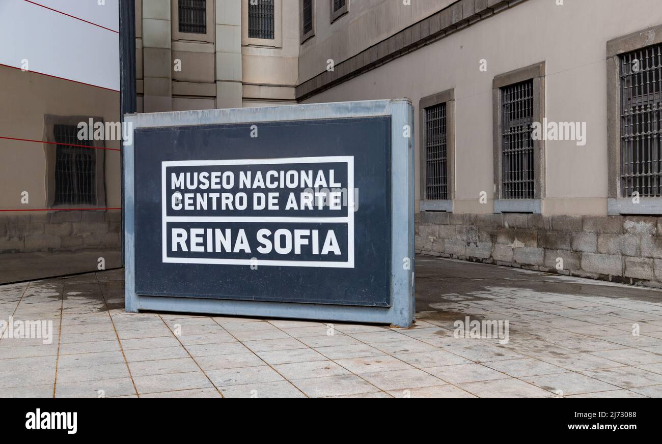 A picture of the Museo Nacional Centro de Arte Reina Sofía sign. Stock Photo