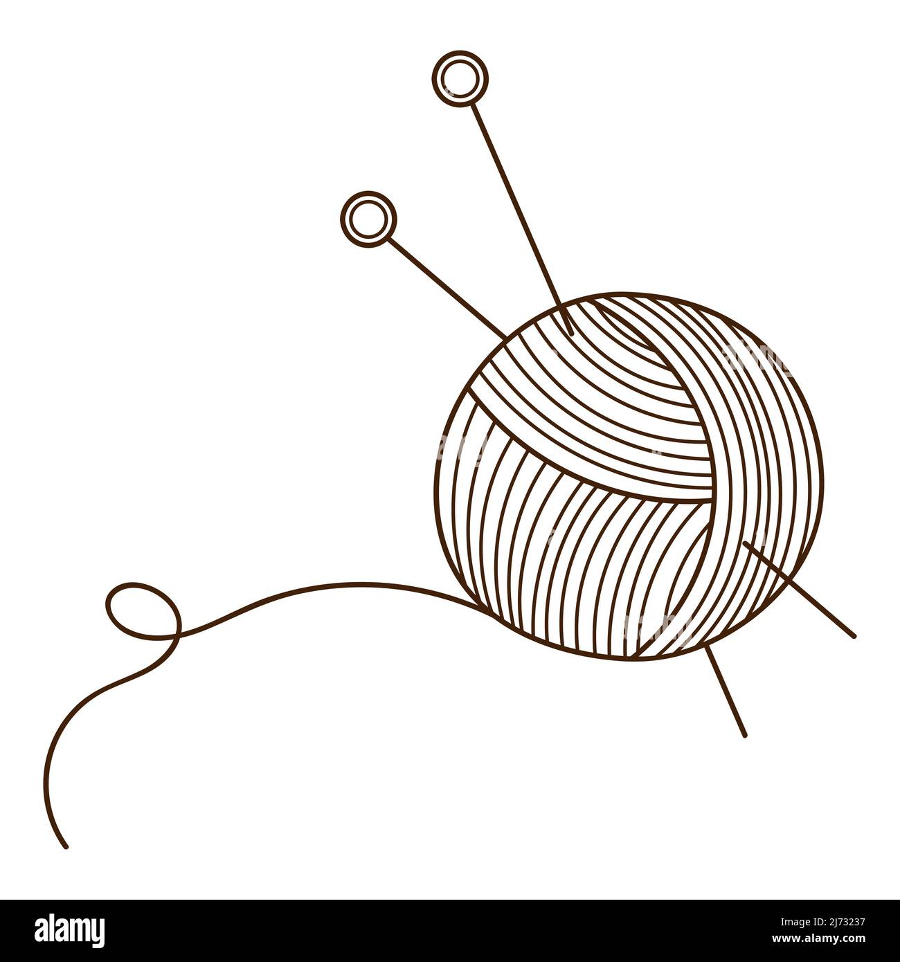 Red yarn ball stock vector. Illustration of cord, needle - 35867316