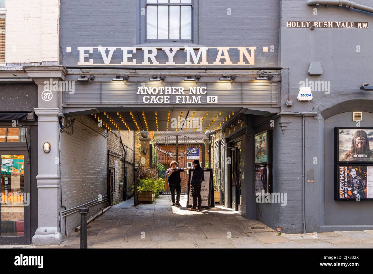 Everyman cinema Hampstead London NW3. High quality offering food and drink can be ordered and brought to your seat while you relax and watch the movie Stock Photo