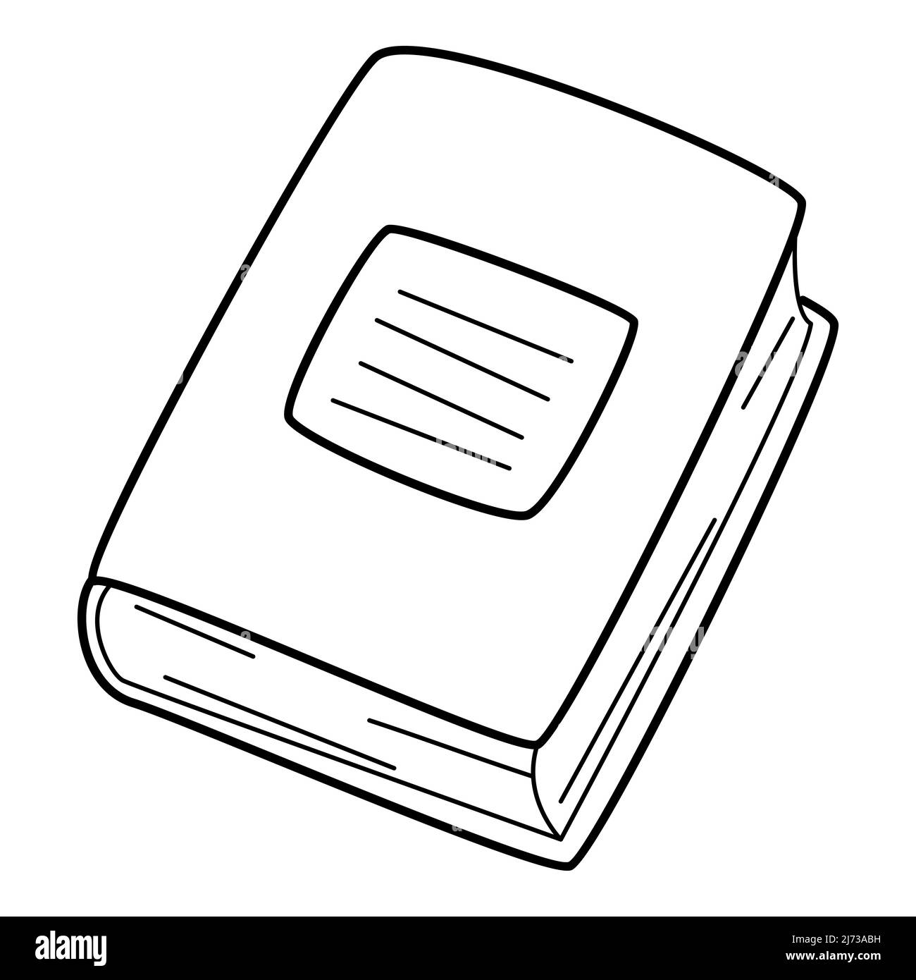 Outline doodle open book. A symbol of learning, education