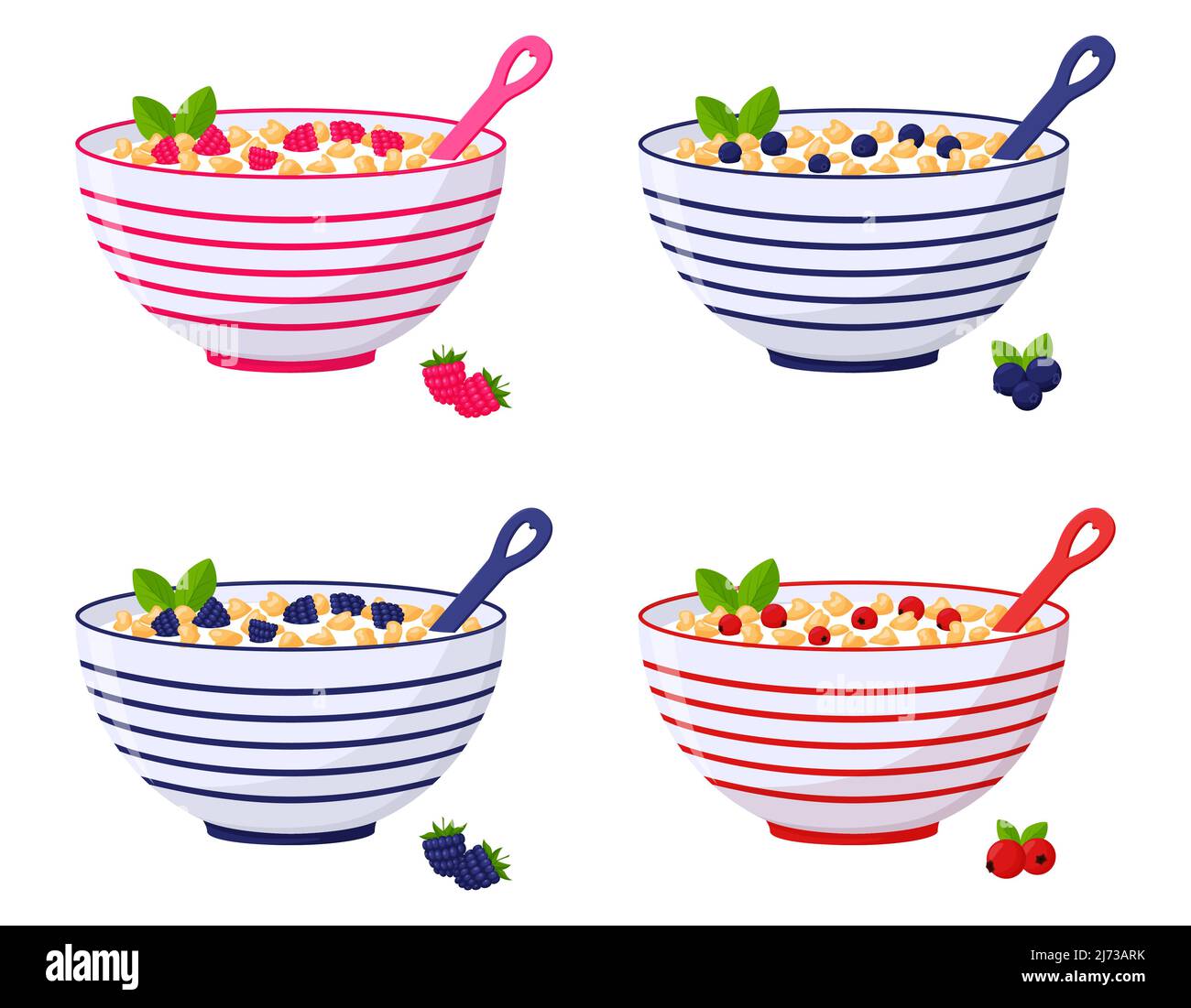 Healthy cereal bowl bran flakes breakfast Stock Vector Images Alamy