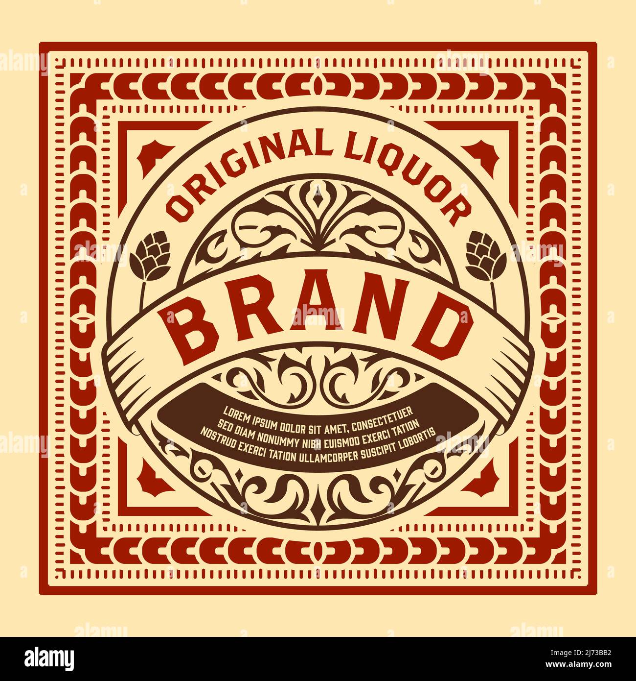Label Images Whiskey label with old frames hi-res stock photography and images - Alamy