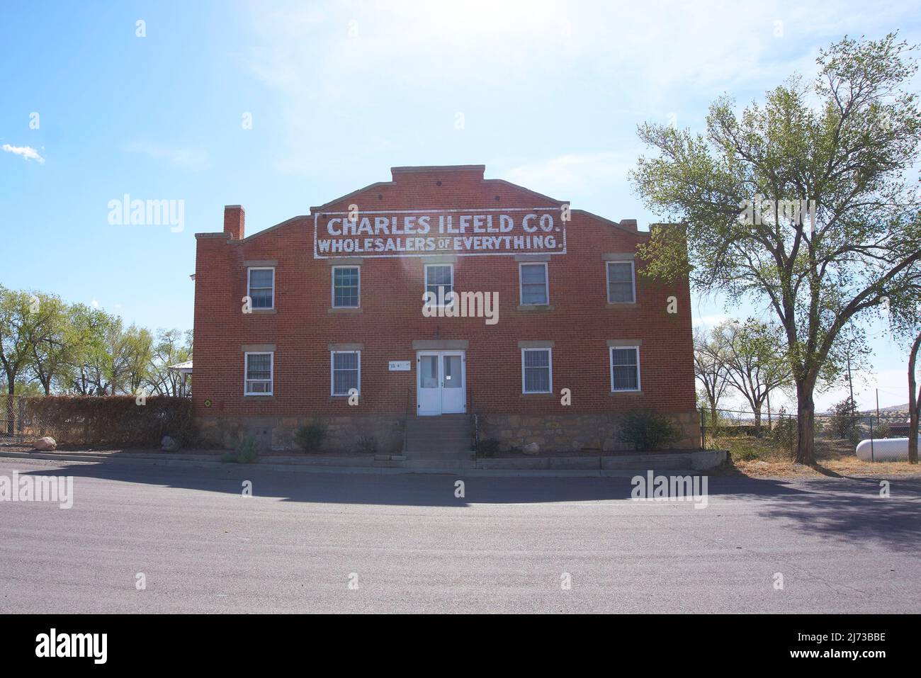 The old Charles Ilfeld building in Magdalena, New Mexico Stock Photo