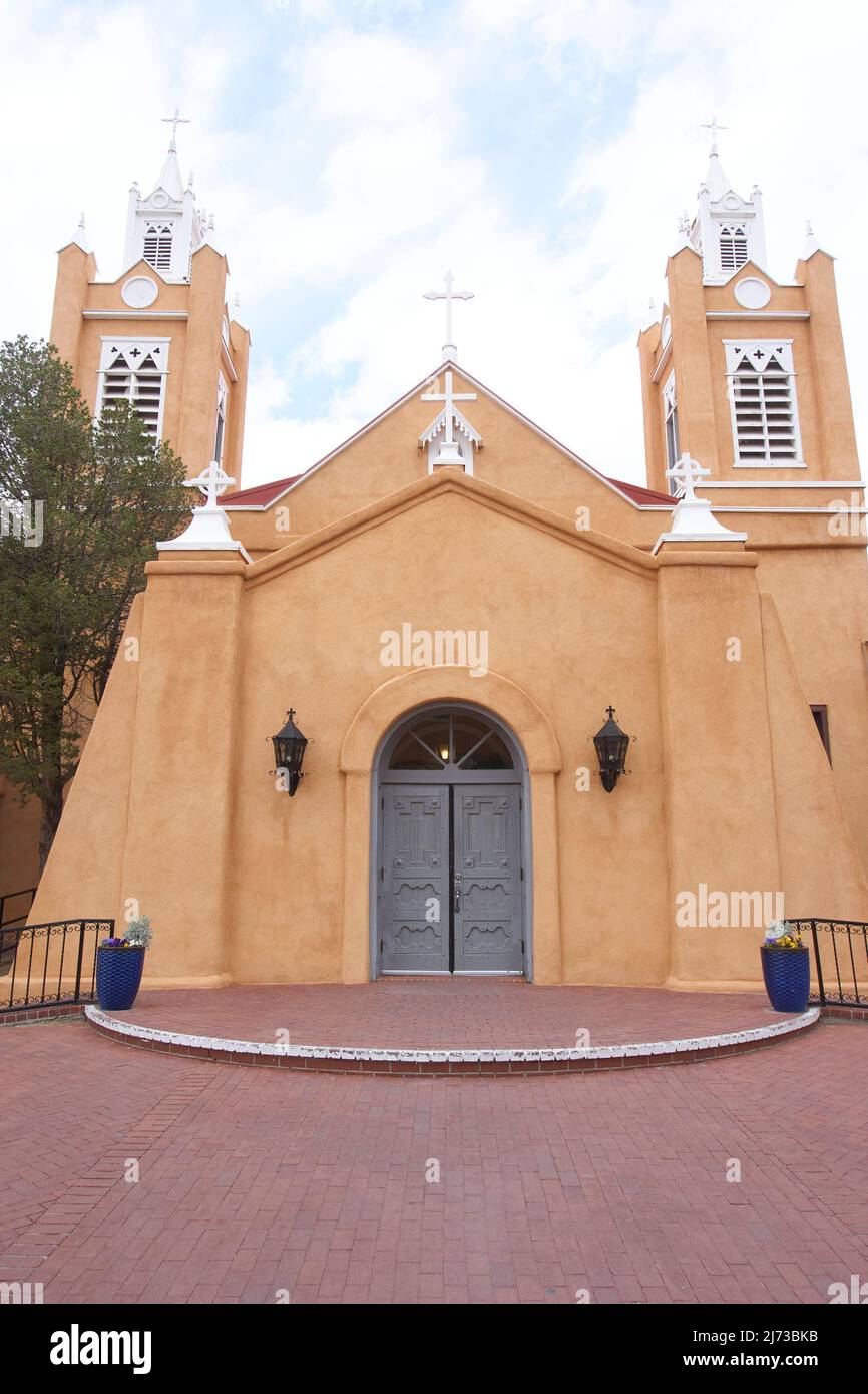San Philip de Neri church in Old Town, Albuquerque, New Mexico. Stock Photo