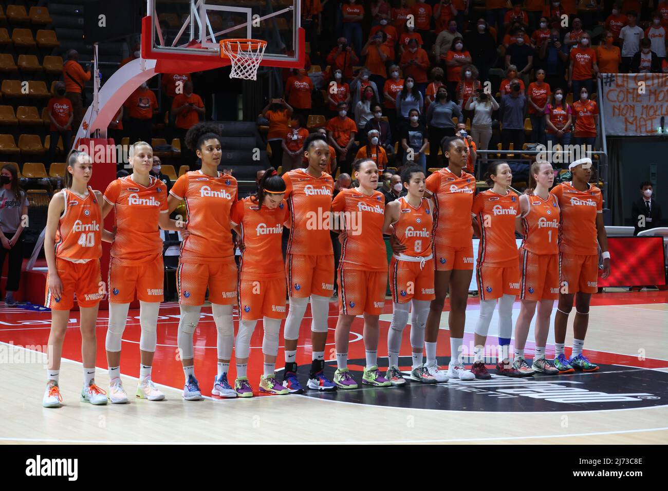 The Famila Schio Basket team during the game 4 final of the Italian
