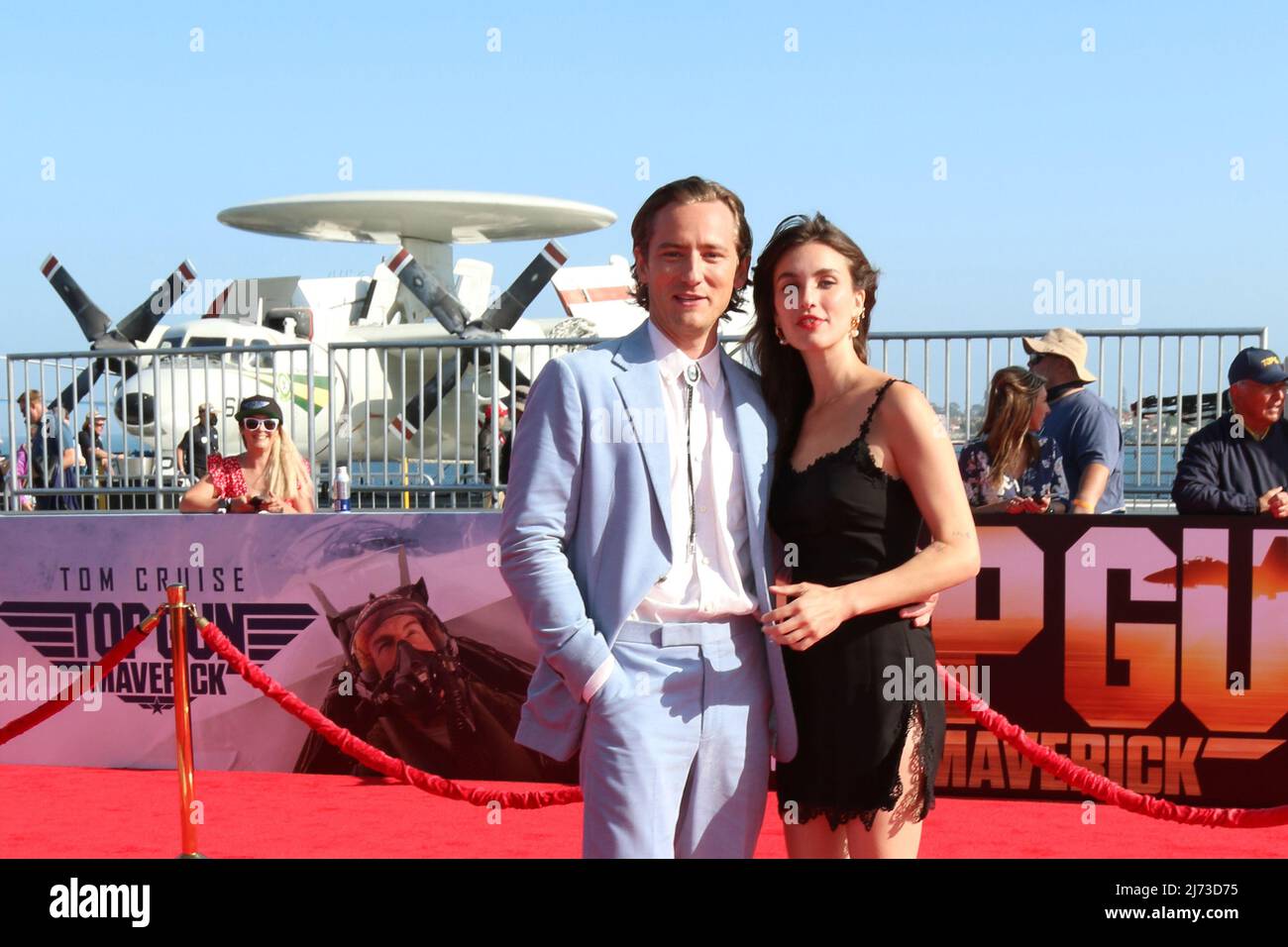 LOS ANGELES - MAY 4: Lewis Pullman, Rainey Qualley at the "Top Gun