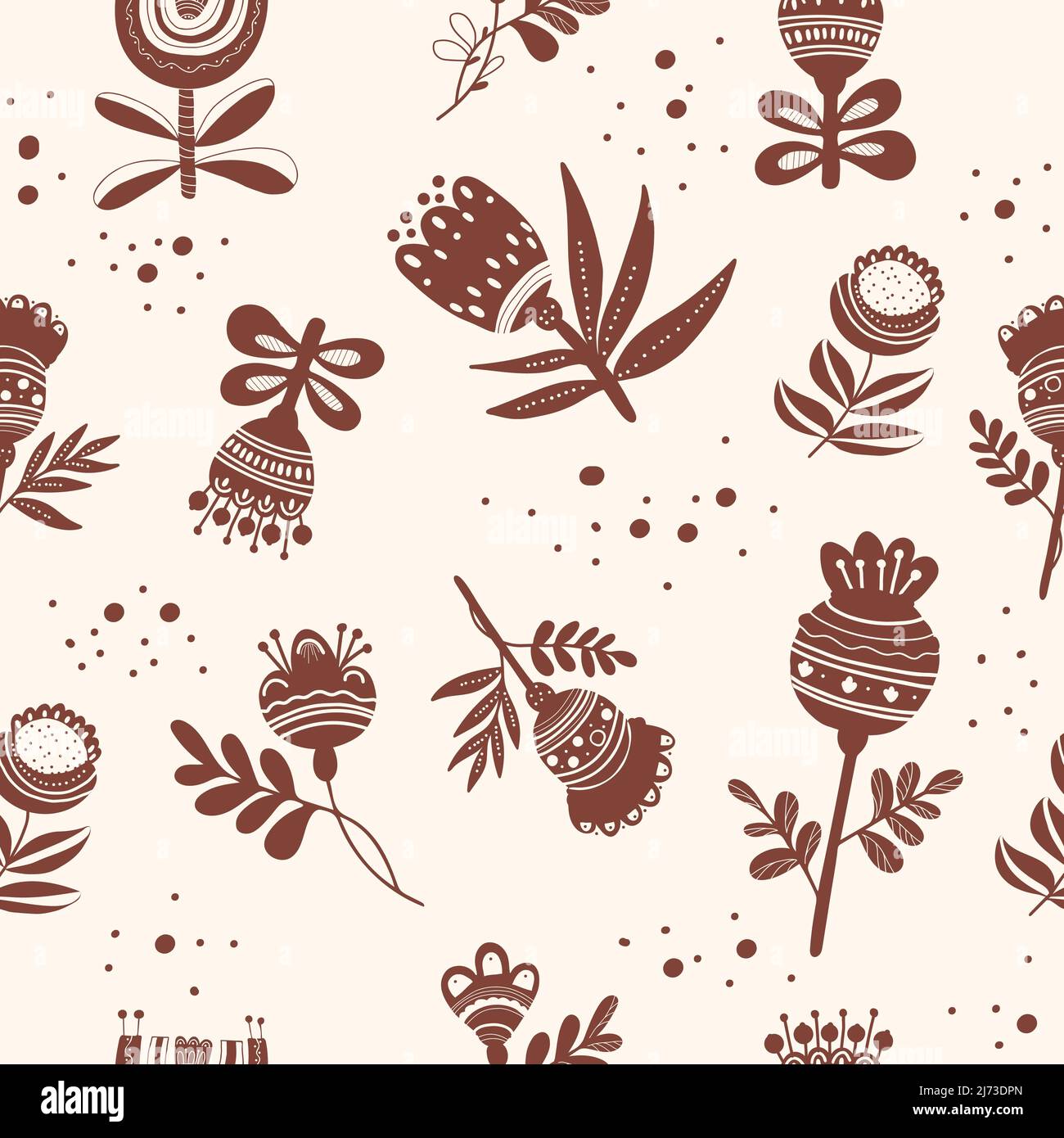 Floral seamless pattern. Decorative flowers on light background With