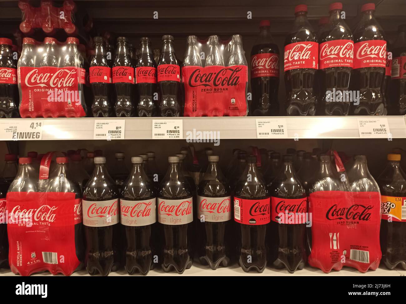 CocaCola bottles in the Rewe supermarket Stock Photo Alamy